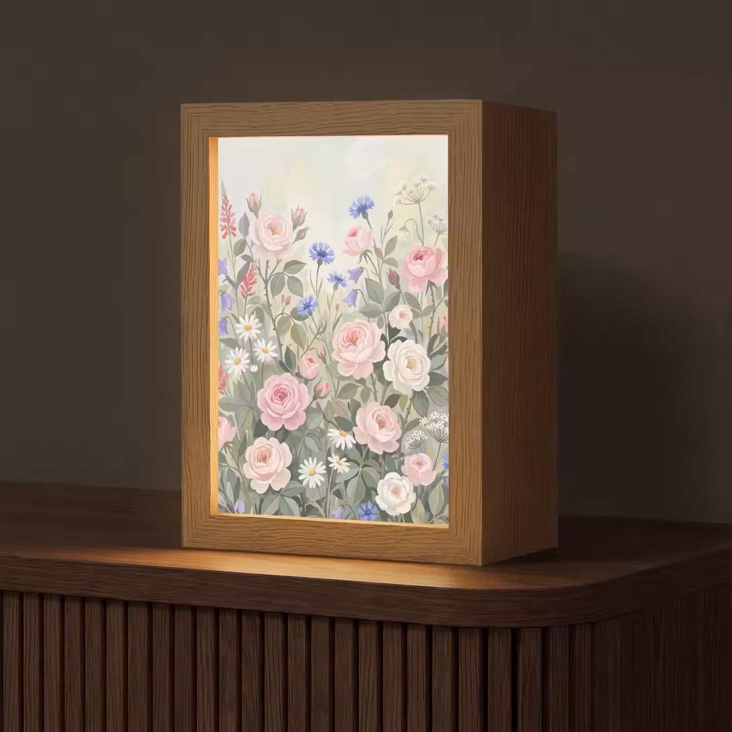 Bloemen - Tuin - Natuur - Kleurrijk Light Box met kabel (Tafellamp) klein -z3d_website