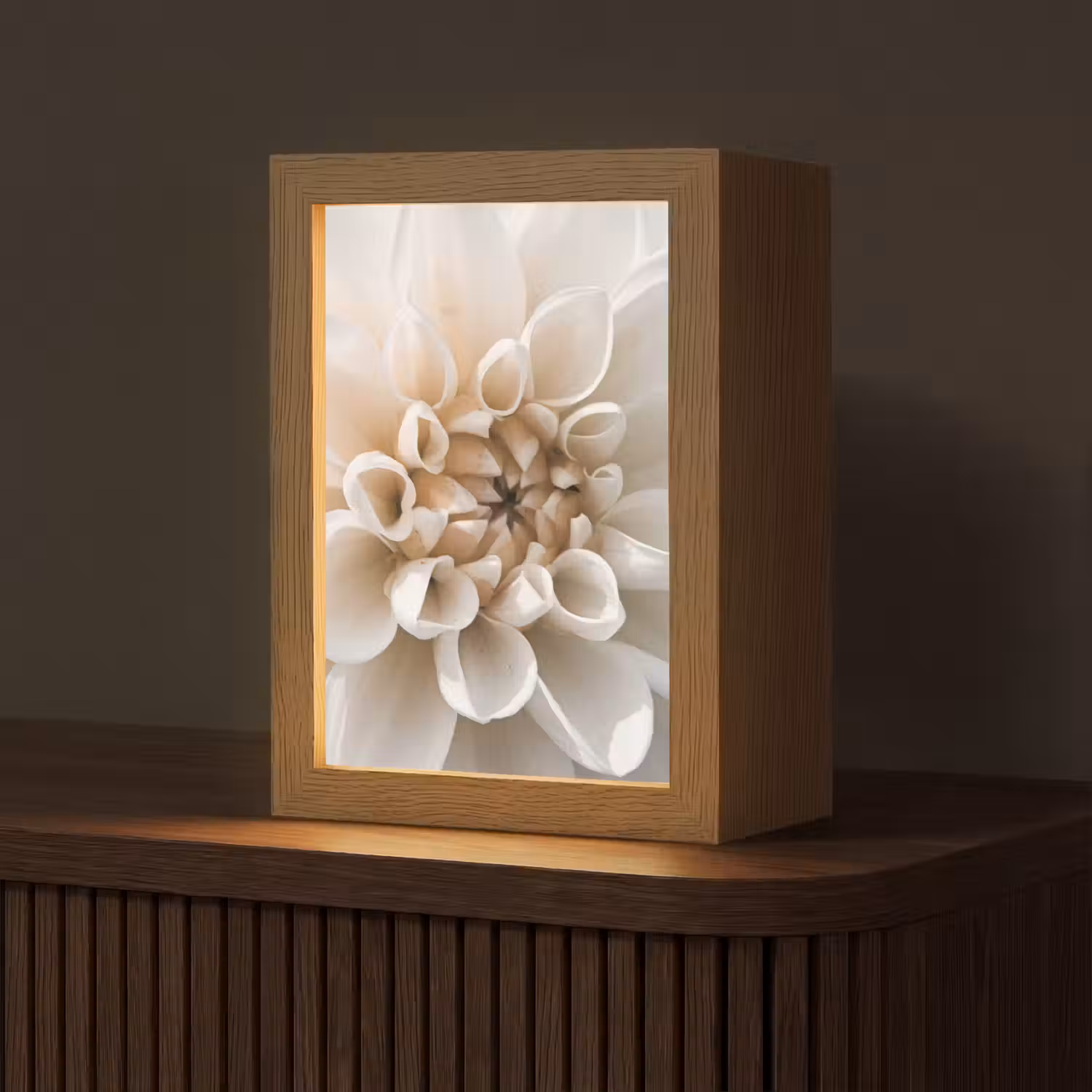Bloemen - Wit - Natuur Light Box met kabel (Tafellamp) klein -z3d_website