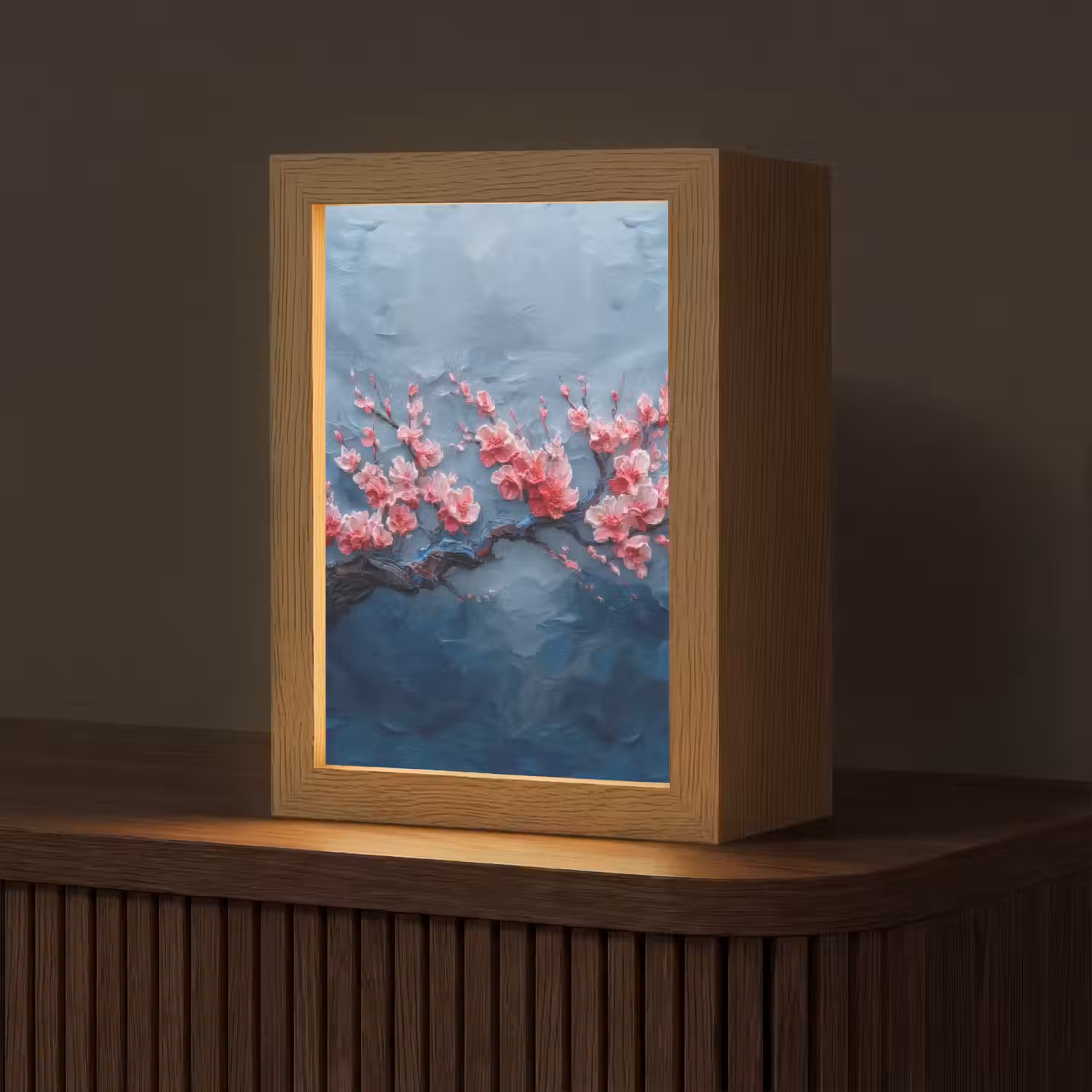 Bloesem - Bloem - Roze - Tak Light Box met kabel (Tafellamp) klein -z3d_website