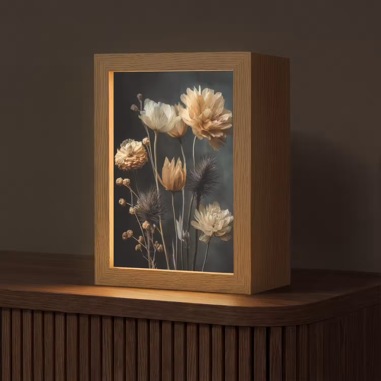 Boeket - Bloemen - Licht - Zwart Light Box met kabel (Tafellamp) klein -z3d_website
