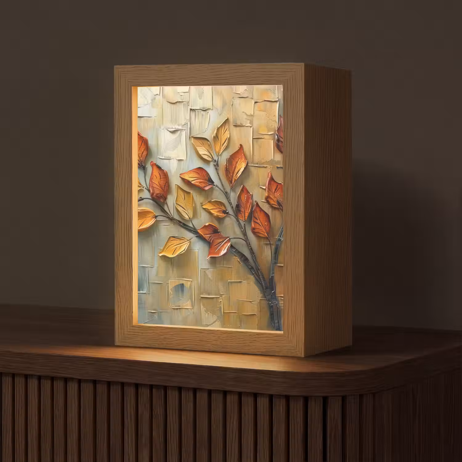 Boom - Abstract - Natuur - Kunst Light Box met kabel (Tafellamp) klein -z3d_website