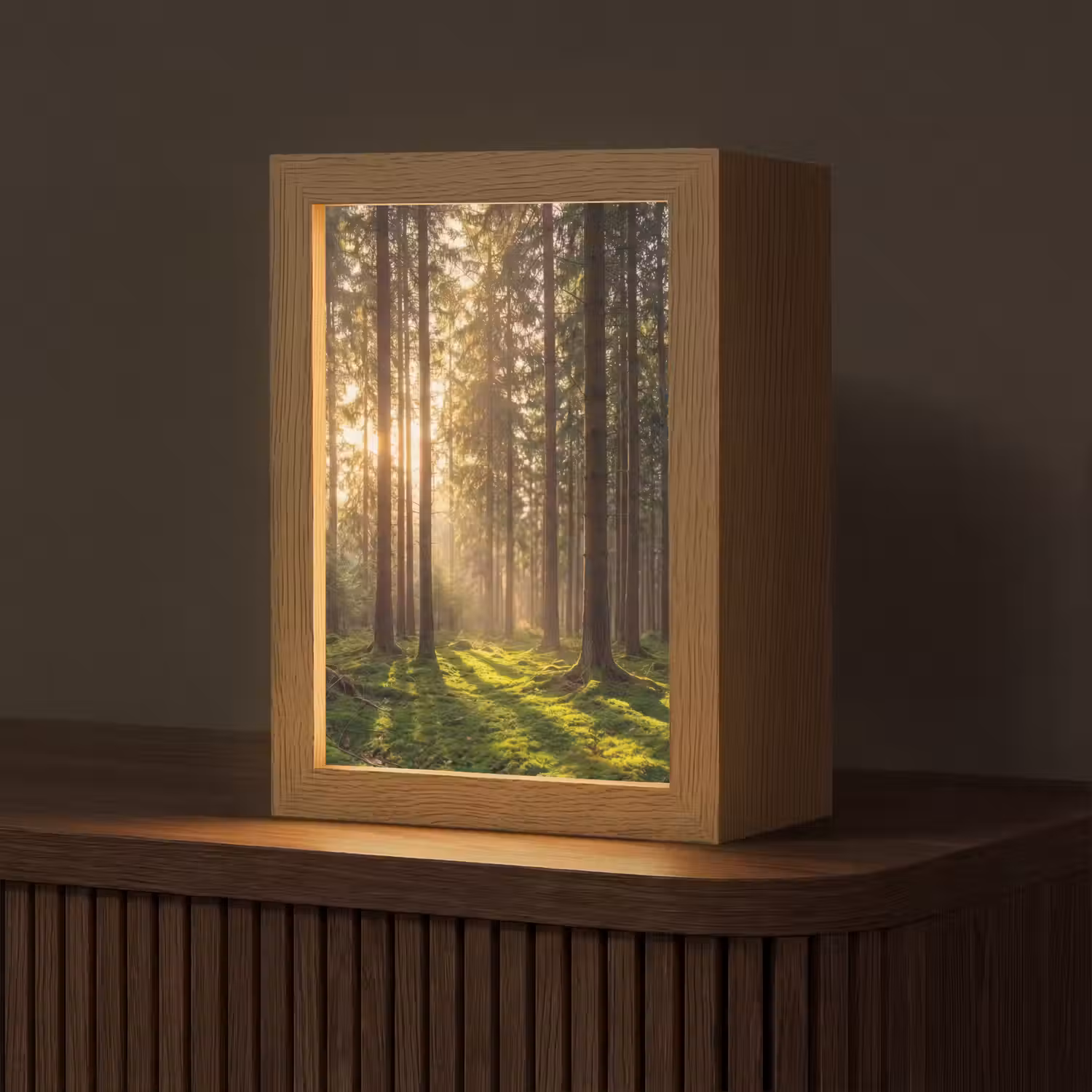 Bos - Gras - Zonlicht Light Box met kabel (Tafellamp) klein -z3d_website