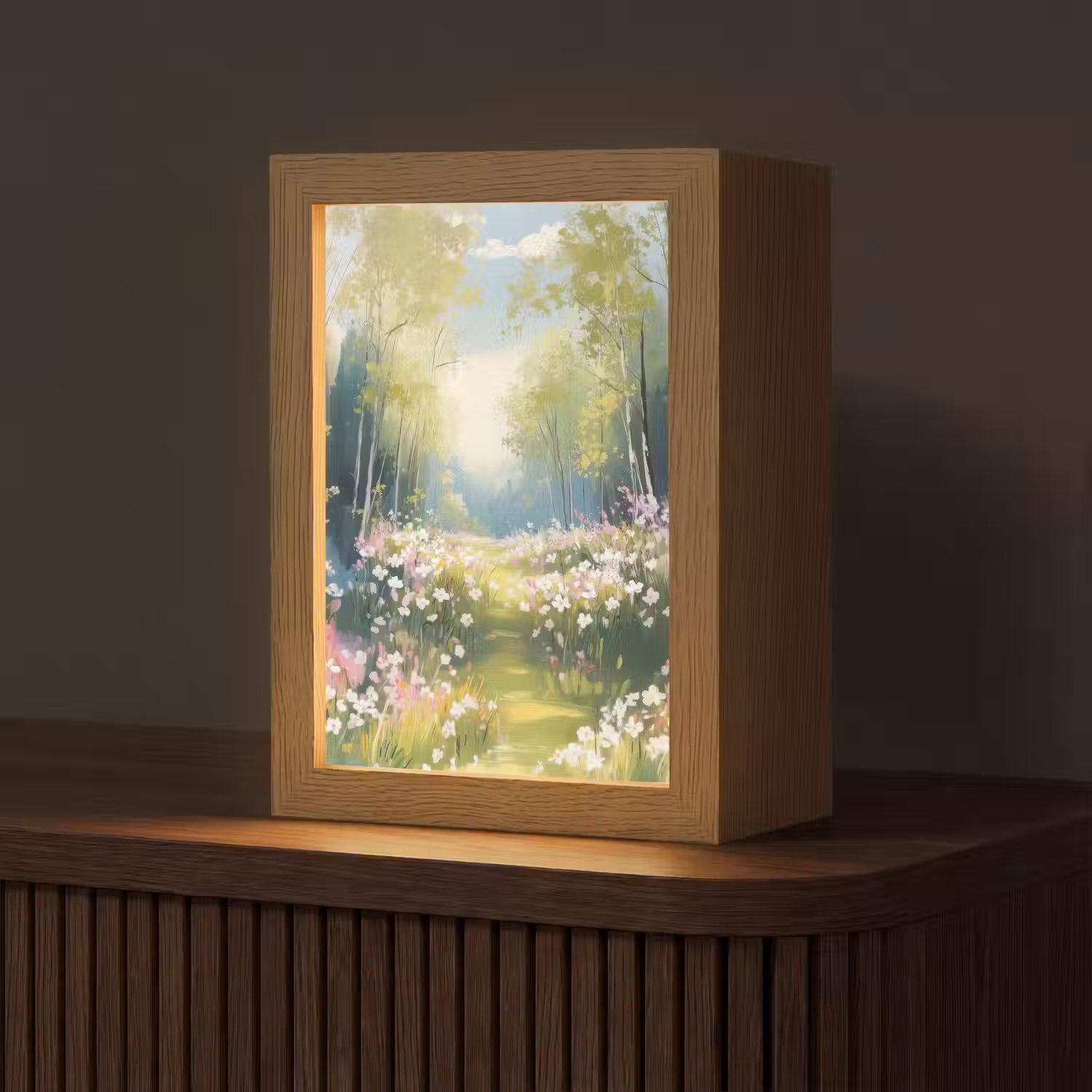 Bos - Schilderstijl - Kleurrijk Light Box met kabel (Tafellamp) klein -z3d_website