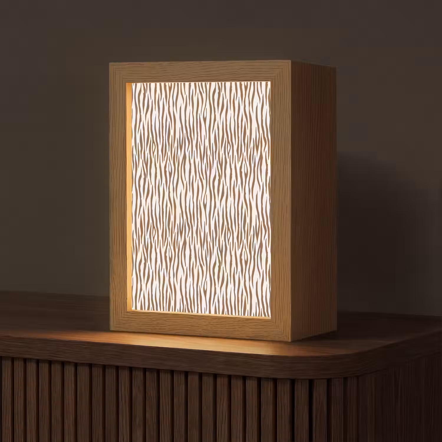 Bruin - Patroon - Zebra Light Box met kabel (Tafellamp) klein 925 -z3d_website
