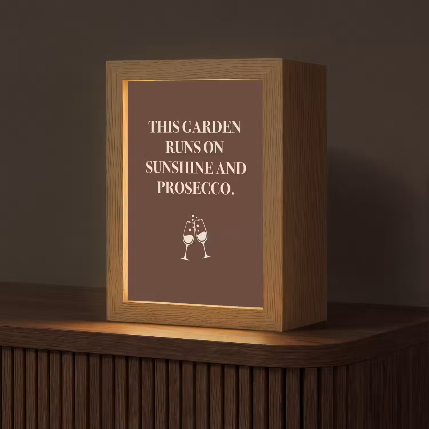Bruin - Zomer - Quote - Drinken Light Box met kabel (Tafellamp) klein -z3d_website