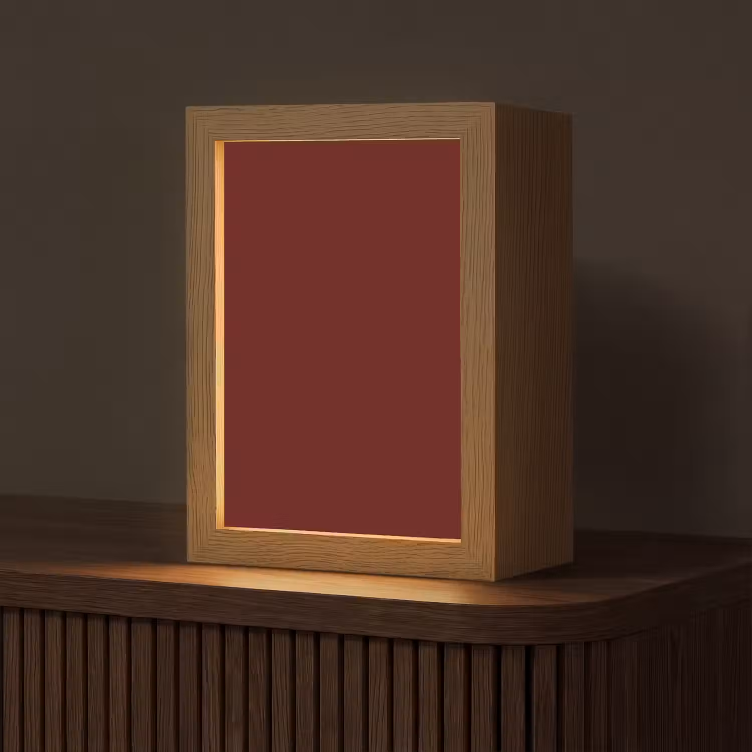 Burnt - Mahogany - Rood Light Box met kabel (Tafellamp) klein 925 -z3d_website
