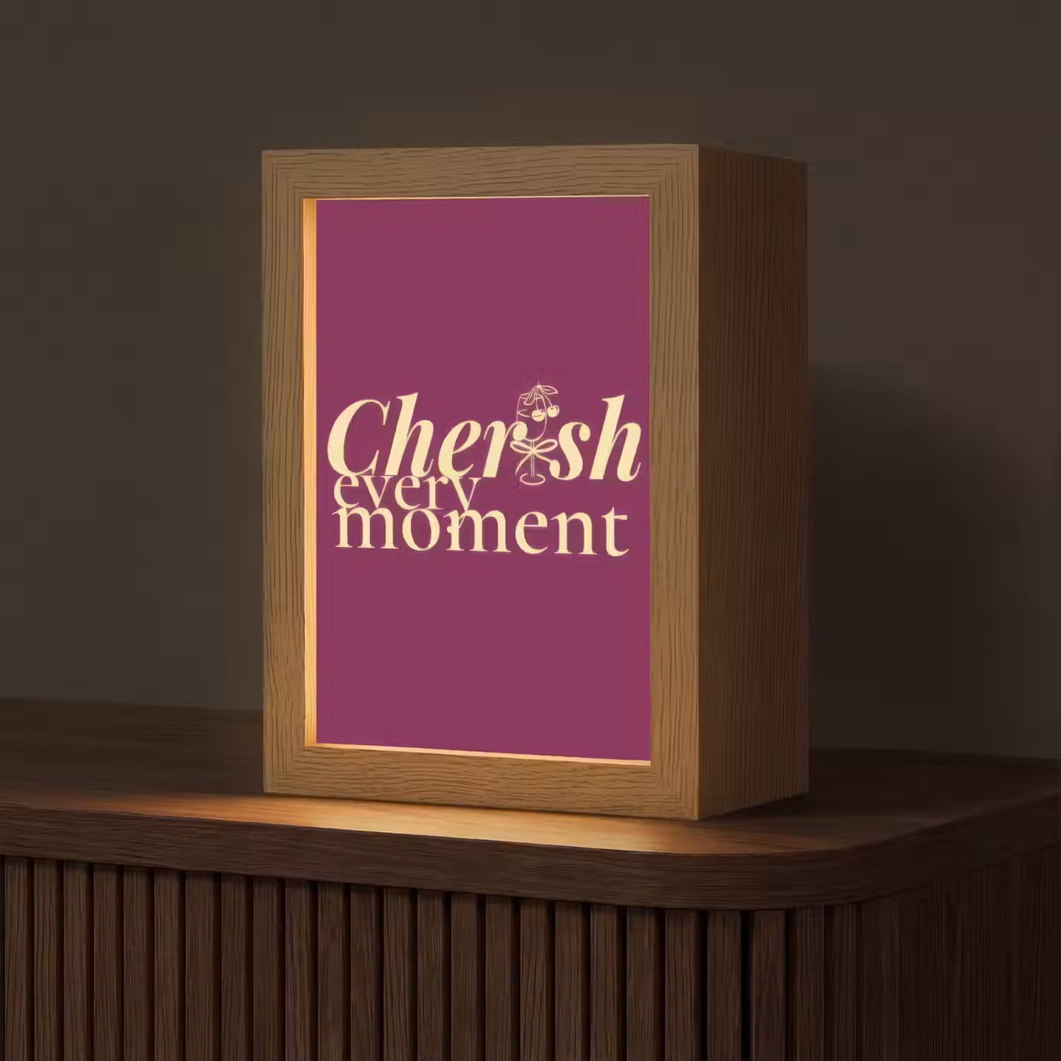 Cherish every moment - Cocktailglas - Bordeaux Light Box met kabel (Tafellamp) klein -z3d_website