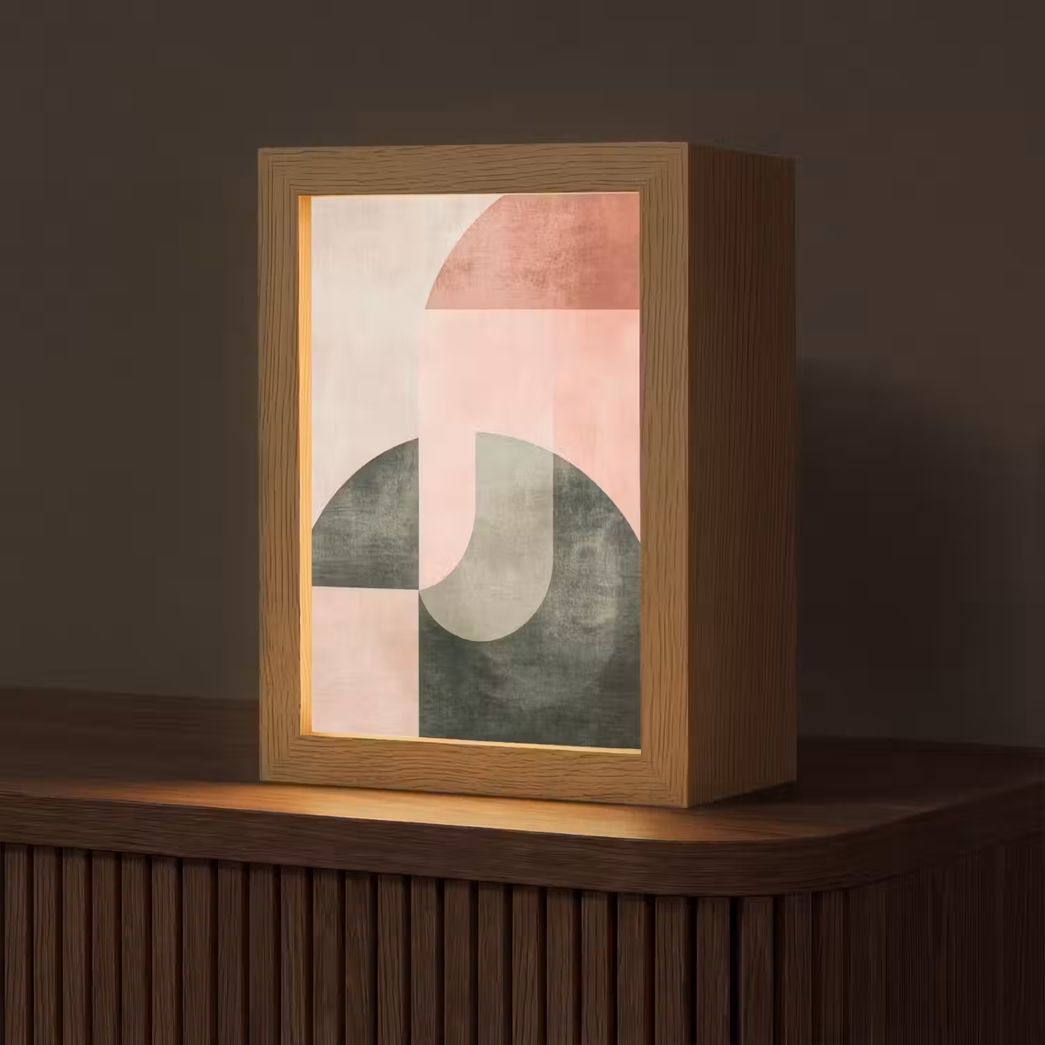 Cirkel - Abstract - Roze Light Box met kabel (Tafellamp) klein -z3d_website