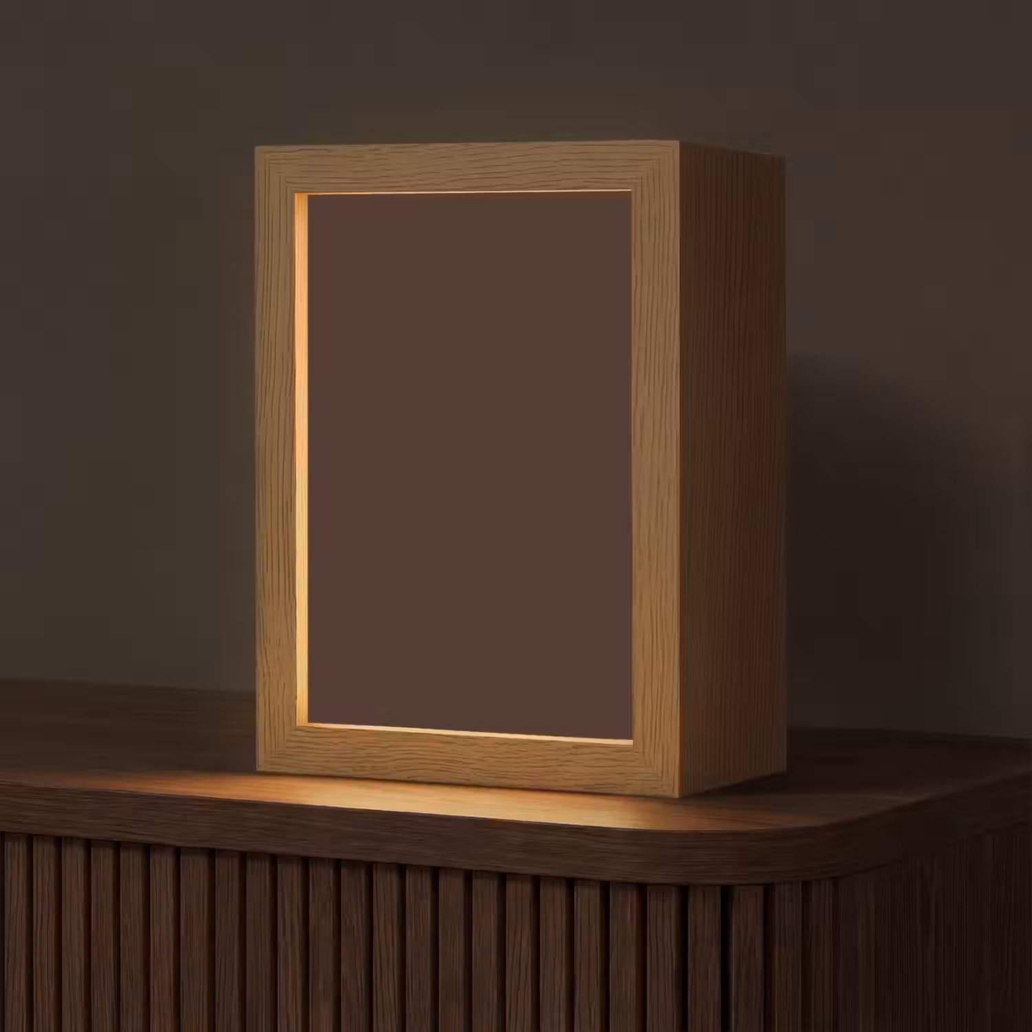 Dark - Chocolate - Bruin Light Box met kabel (Tafellamp) klein 925 -z3d_website
