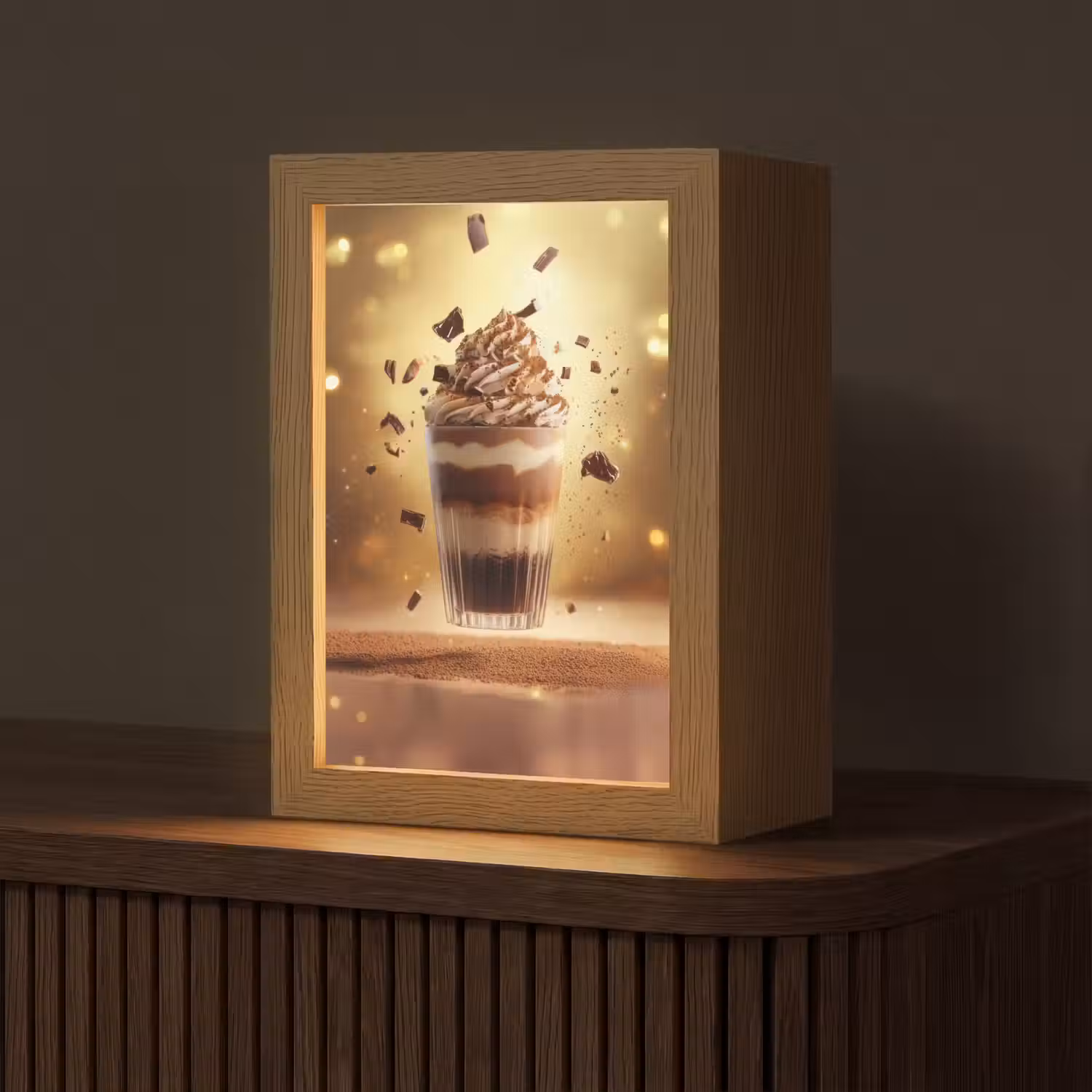 Dessert - Chocolade - Zoet - Eten Light Box met kabel (Tafellamp) klein -z3d_website
