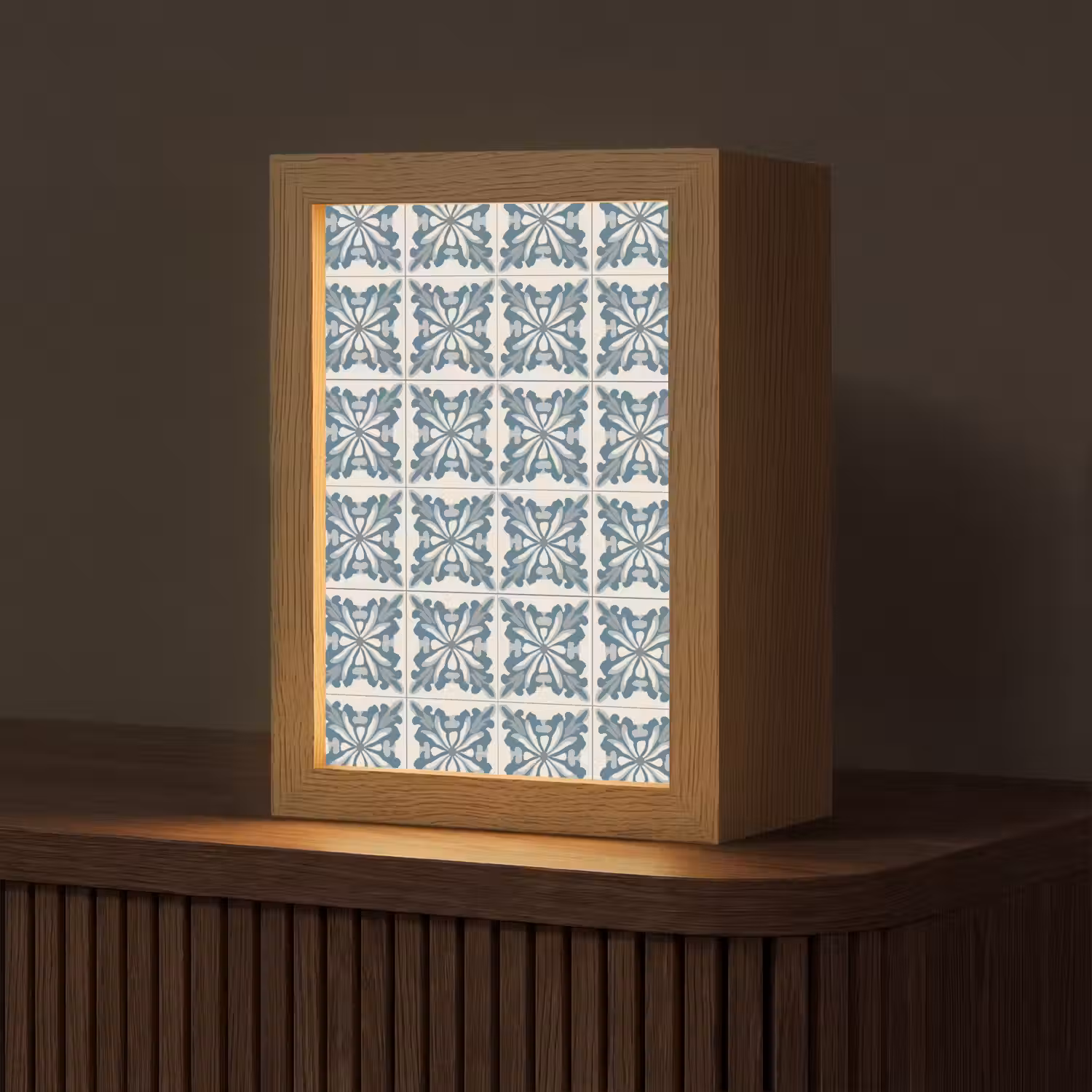 Dessin - Tegel - Blauw Light Box met kabel (Tafellamp) klein 925 -z3d_website
