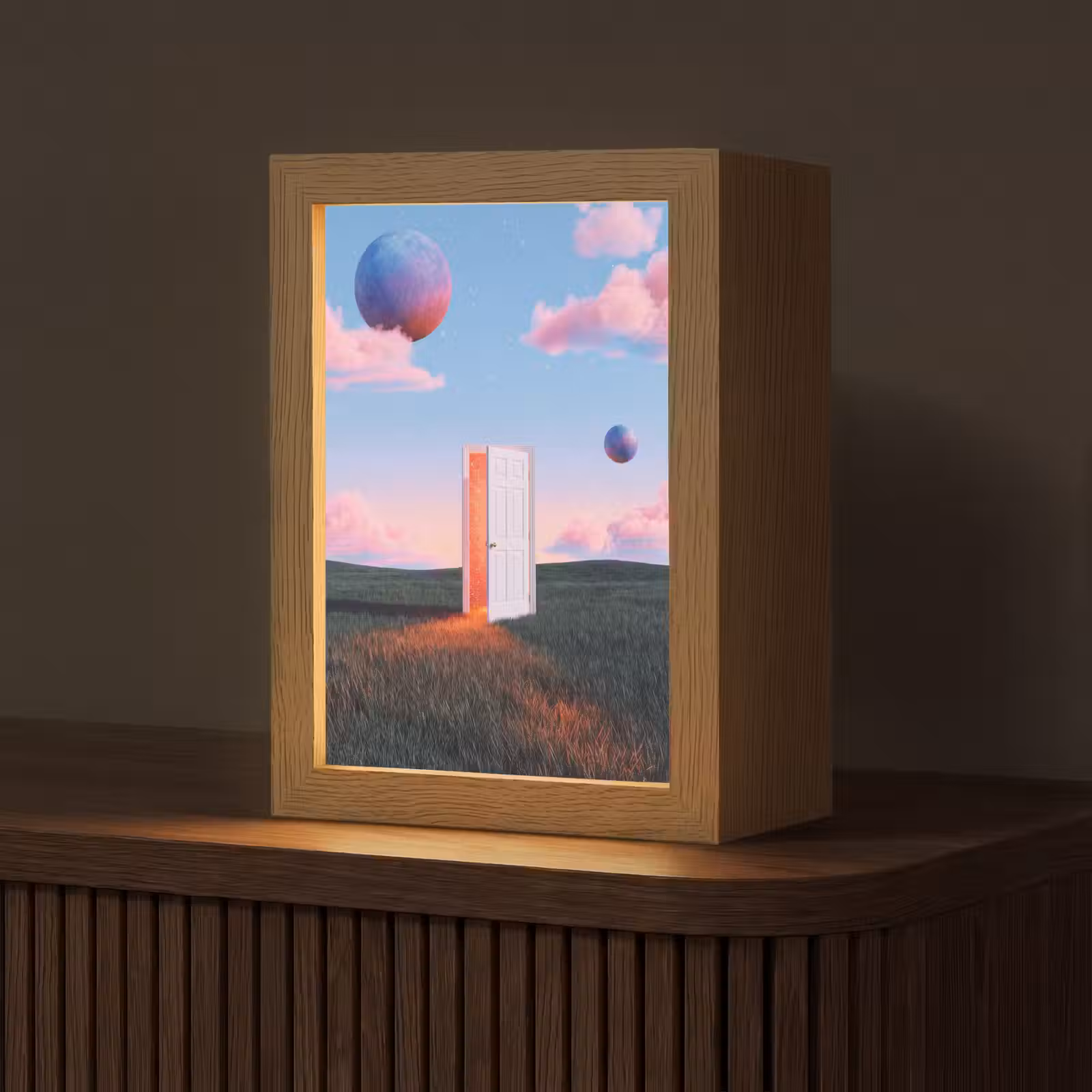 Tafellamp - Deur - Fantasie - Ruimte - Deur - Fantasie - Ruimte Light Box met kabel (Tafellamp) klein