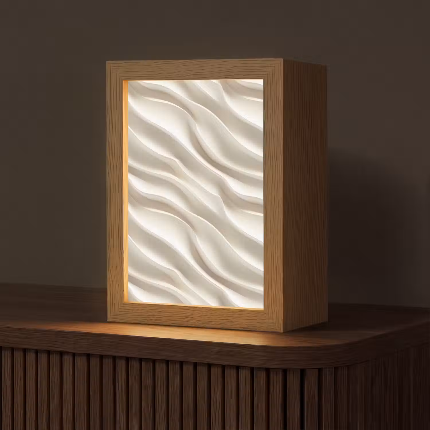 Diagonaal - Golven - Crème Light Box met kabel (Tafellamp) klein 925 -z3d_website