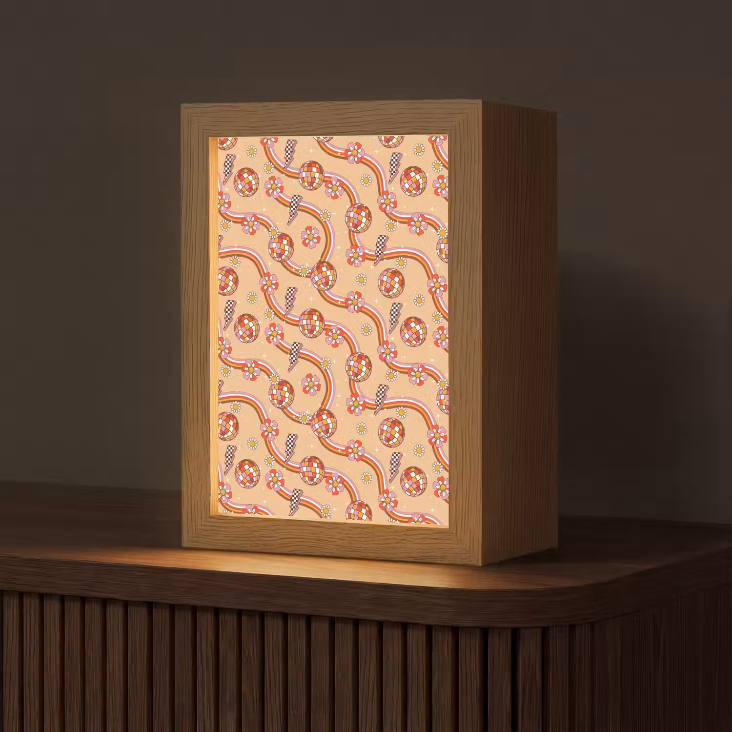 Disco - Patroon - Lijnen Light Box met kabel (Tafellamp) klein 925 -z3d_website