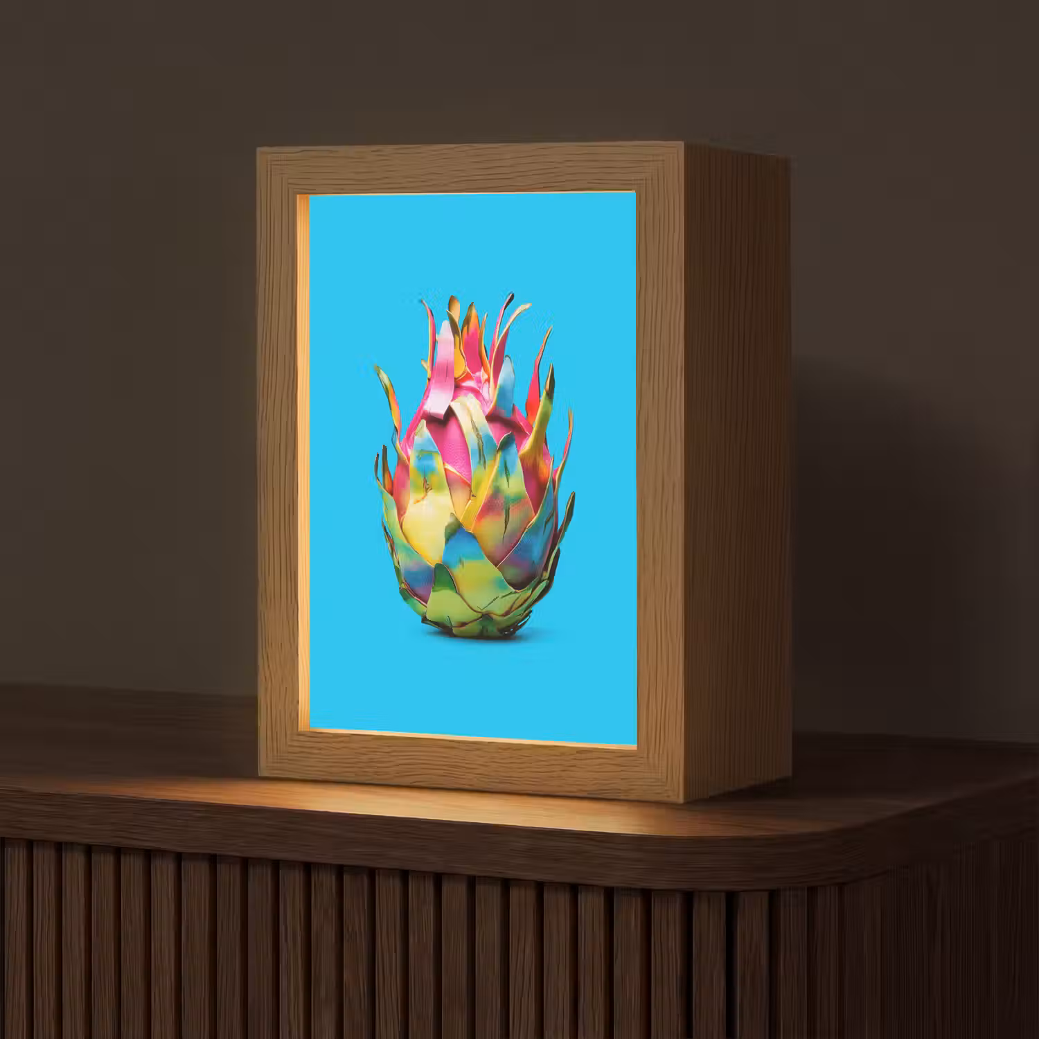 Drakenfruit - Blauw - Levendig Light Box met kabel (Tafellamp) klein -z3d_website