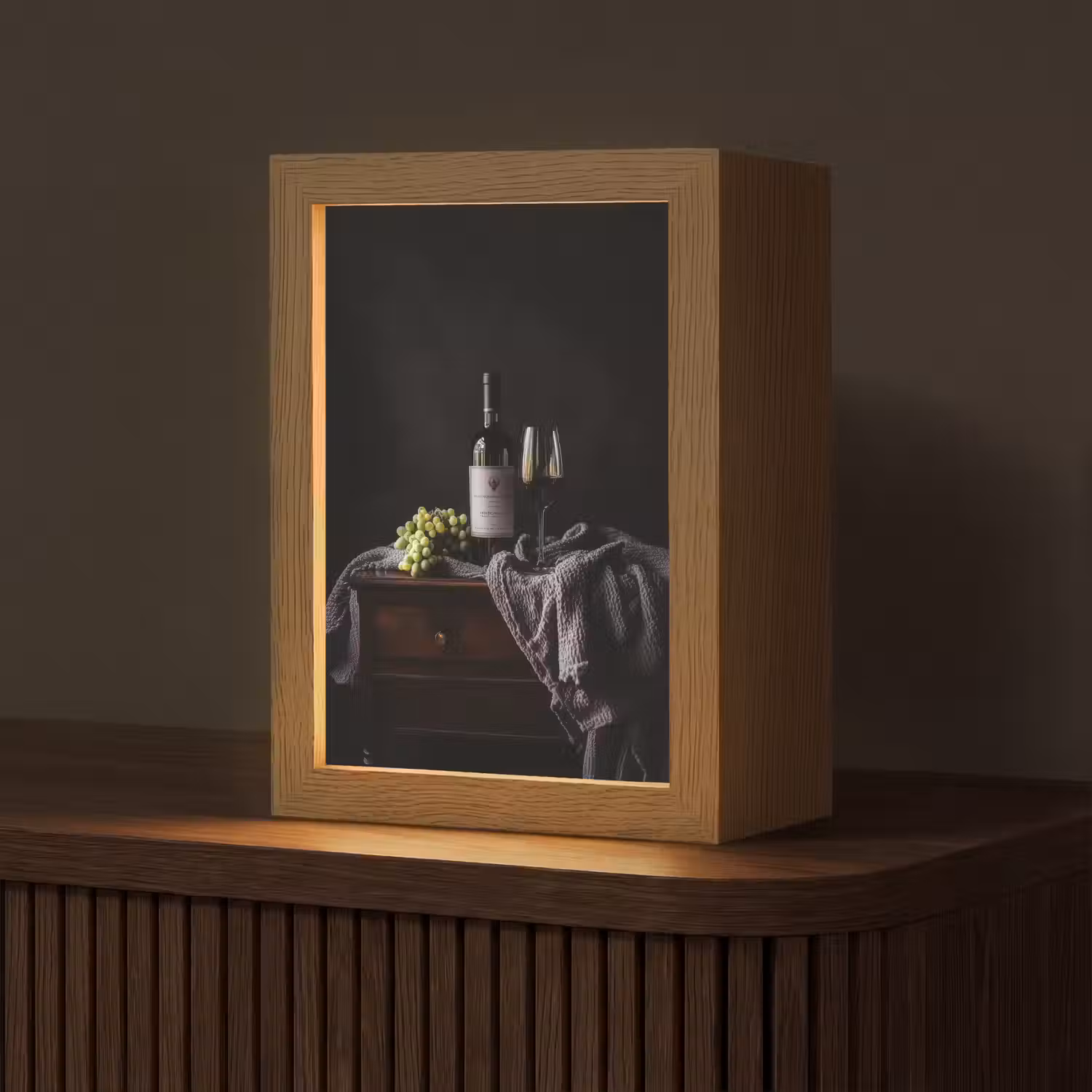 Druiven - Wijn - Rood - Tafel Light Box met kabel (Tafellamp) klein -z3d_website