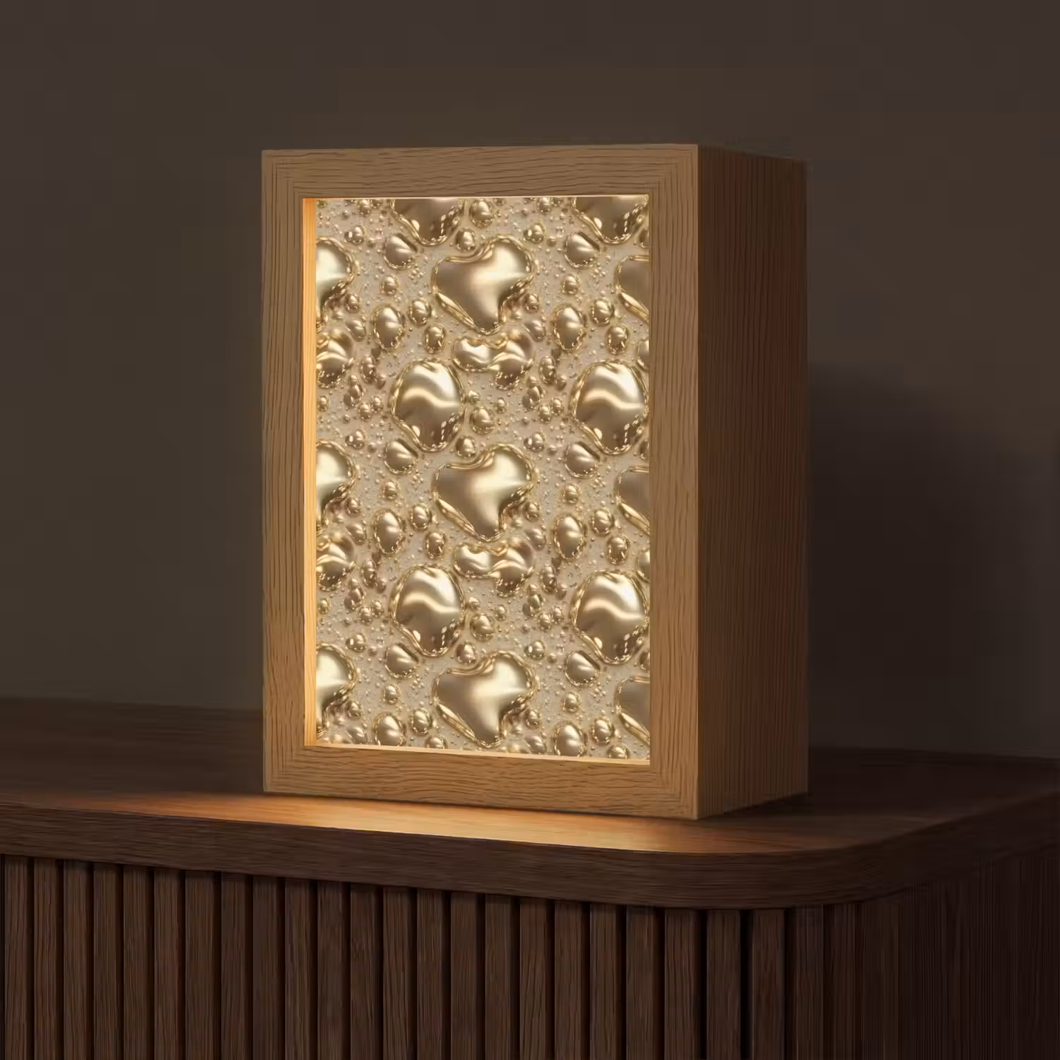 Druppels - Organisch - Goud Light Box met kabel (Tafellamp) klein 925 -z3d_website