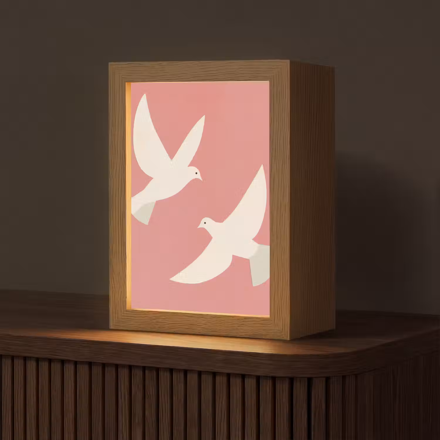 Duiven - Wit - Sierlijk Light Box met kabel (Tafellamp) klein -z3d_website