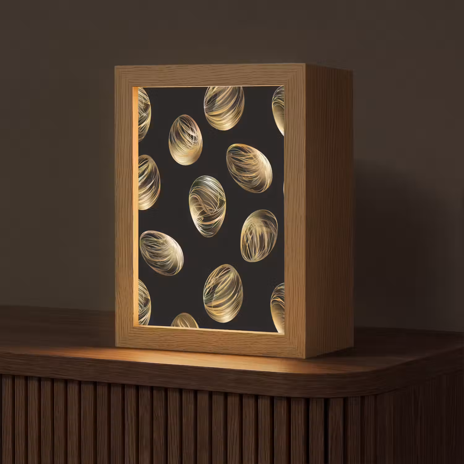 Eieren - Goud - Patroon Light Box met kabel (Tafellamp) klein -z3d_website