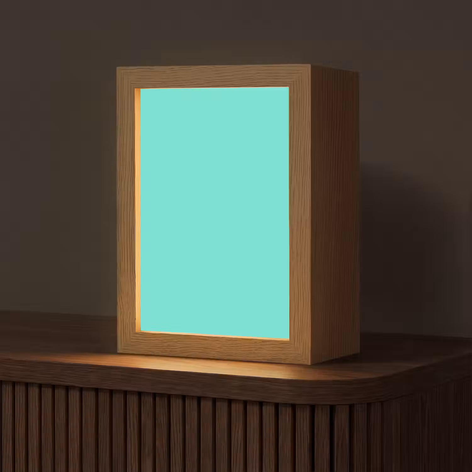 Electric - Cyan - Turkoois Light Box met kabel (Tafellamp) klein 925 -z3d_website