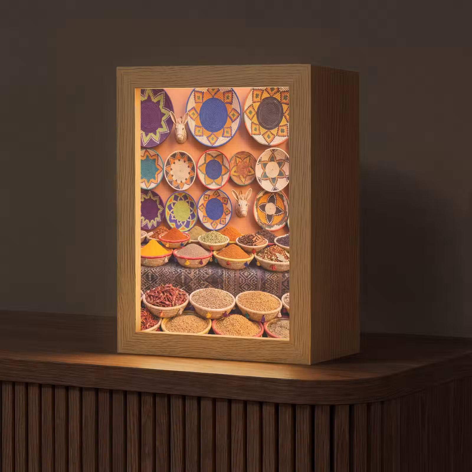 Tafellamp - Eten - Kleurrijk - Cultuur - Eten - Kleurrijk - Cultuur Light Box met kabel (Tafellamp) klein