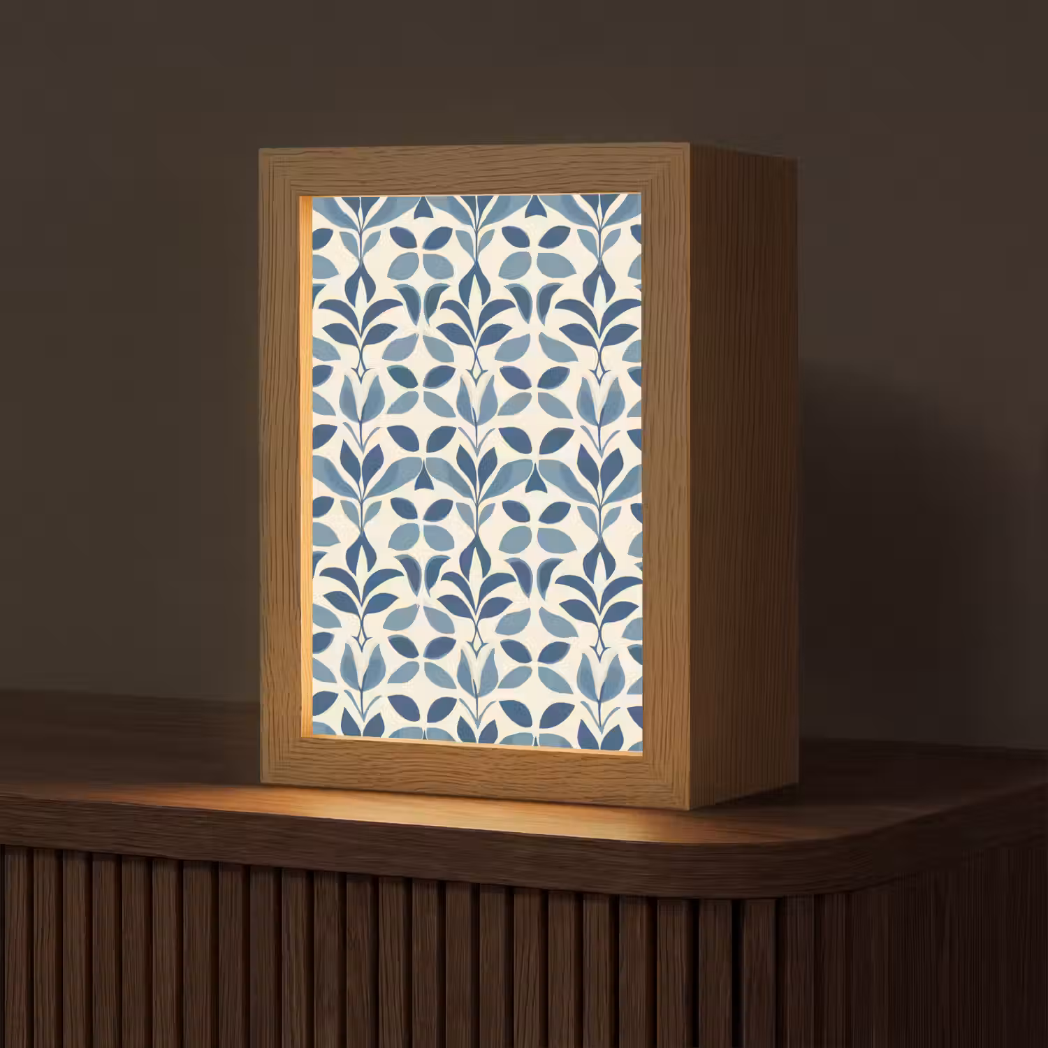 Flora - Modern - Blauw Light Box met kabel (Tafellamp) klein 925 -z3d_website
