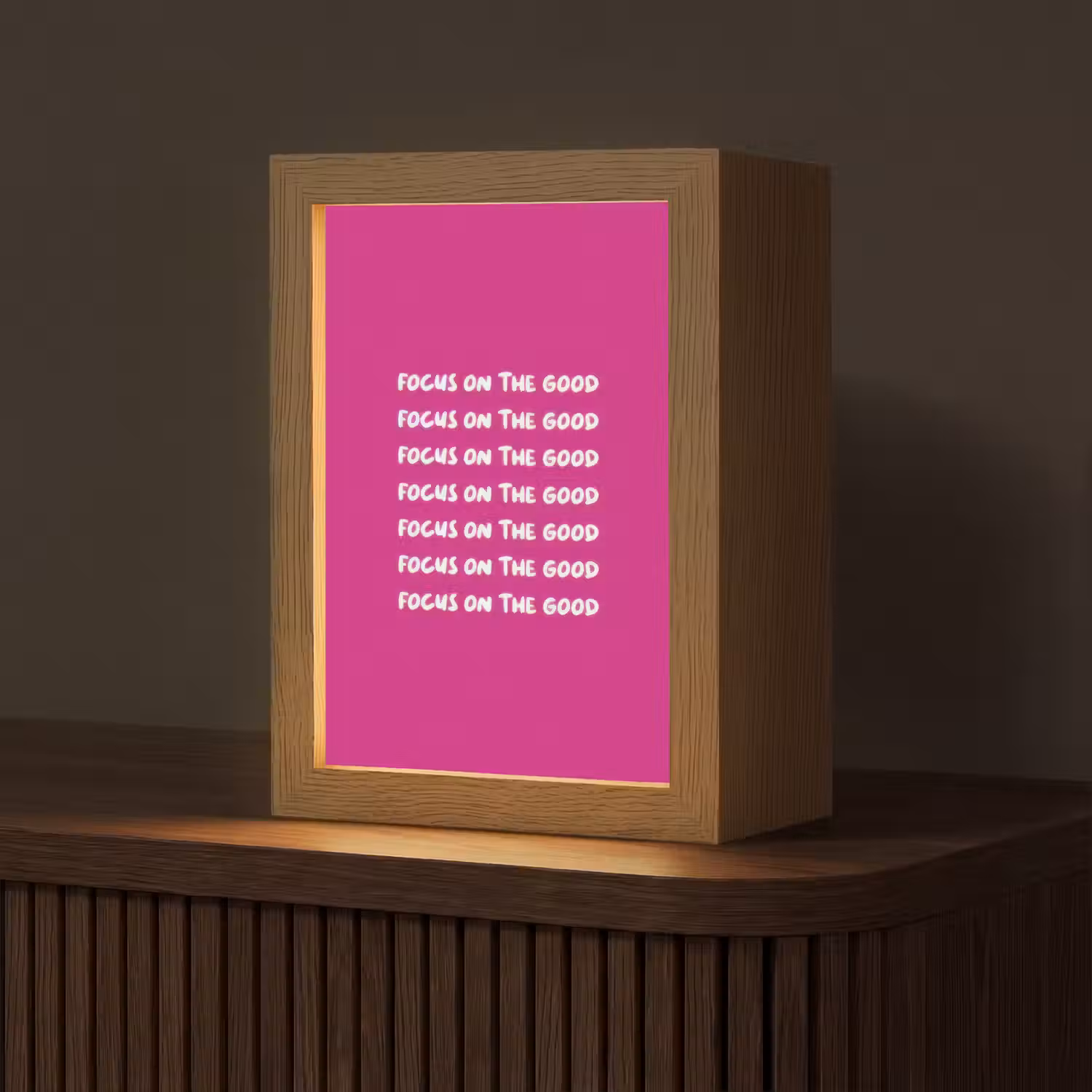 Focus on the good - Roze - wit Light Box met kabel (Tafellamp) klein -z3d_website