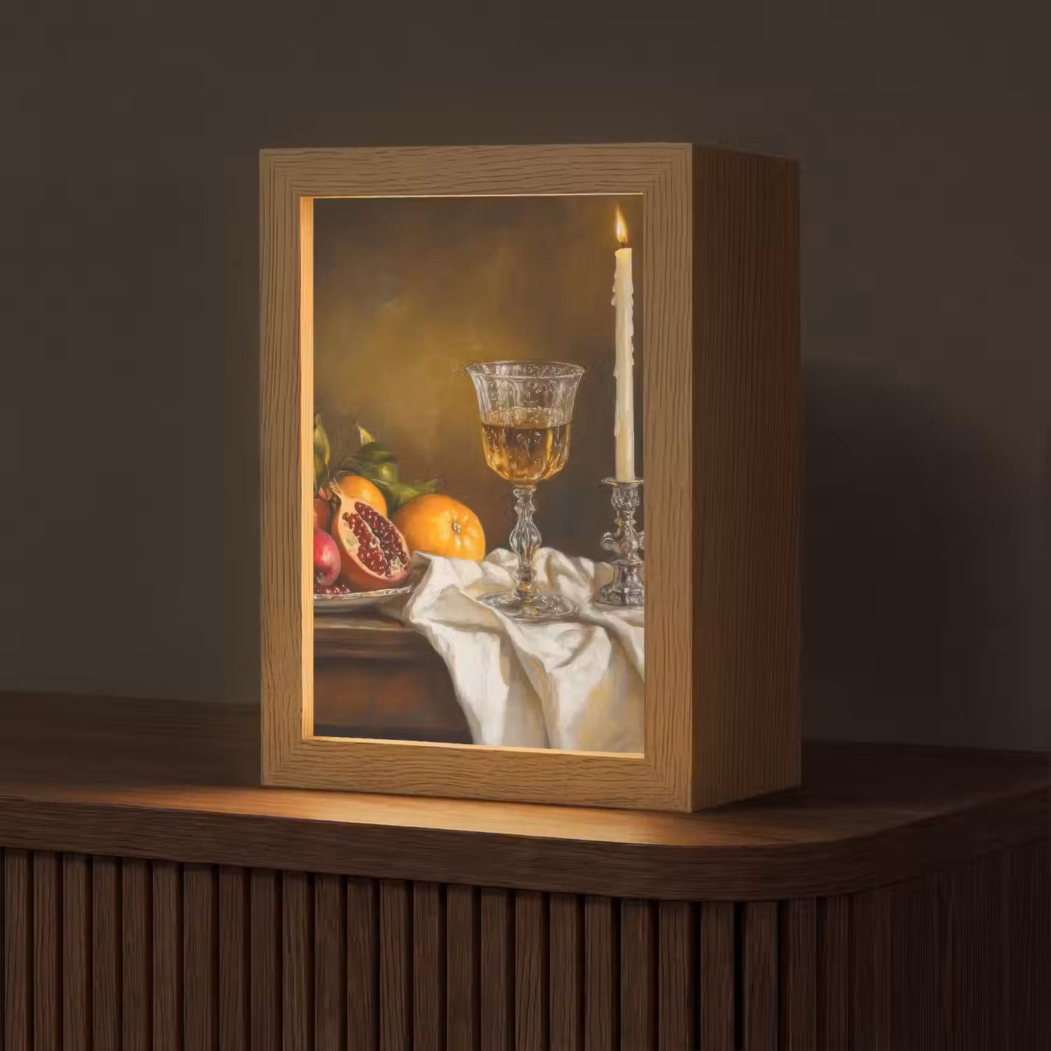 Fruit - Stilleven - Wijn - Kaars Light Box met kabel (Tafellamp) klein -z3d_website