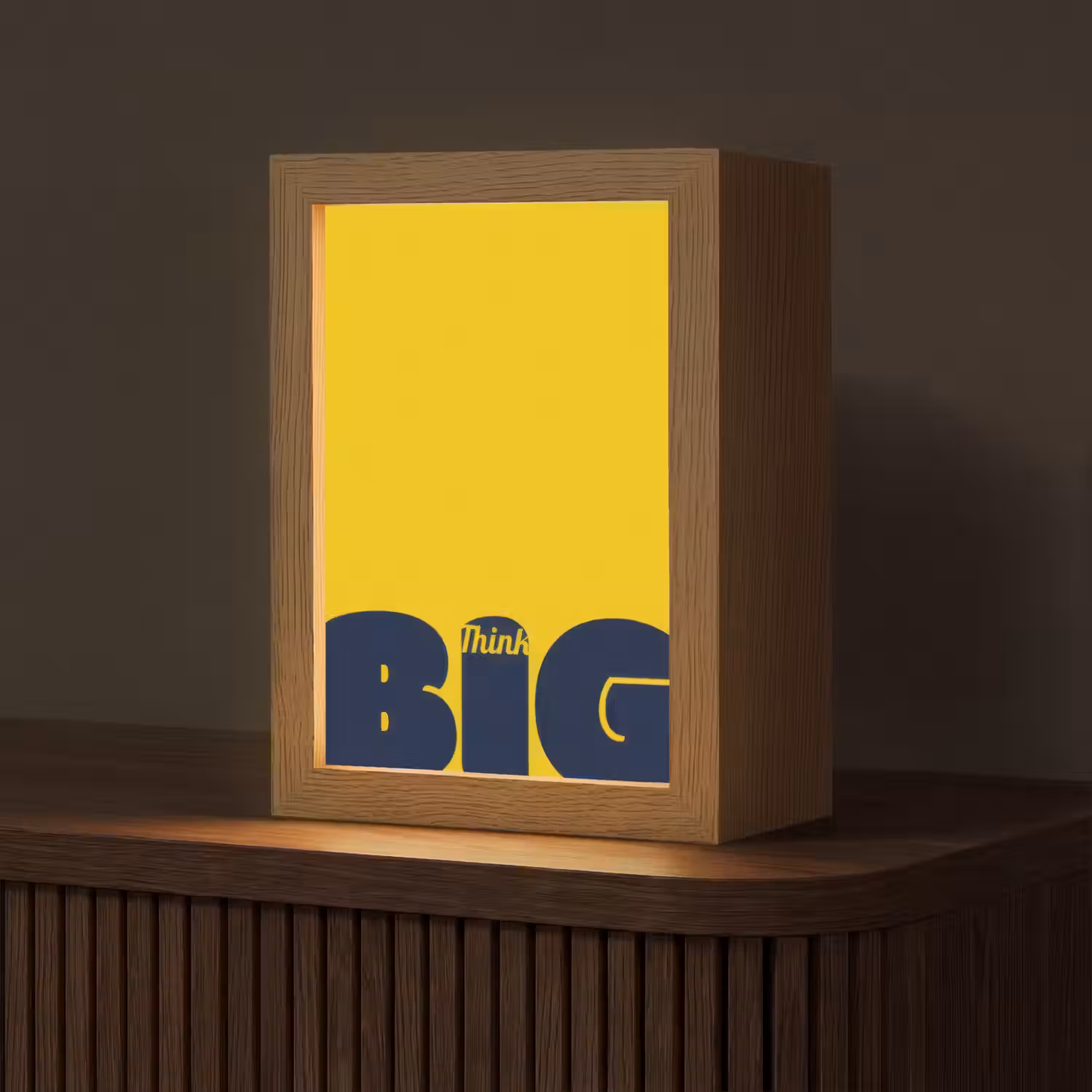 Geel - Think big - Grafisch Light Box met kabel (Tafellamp) klein -z3d_website