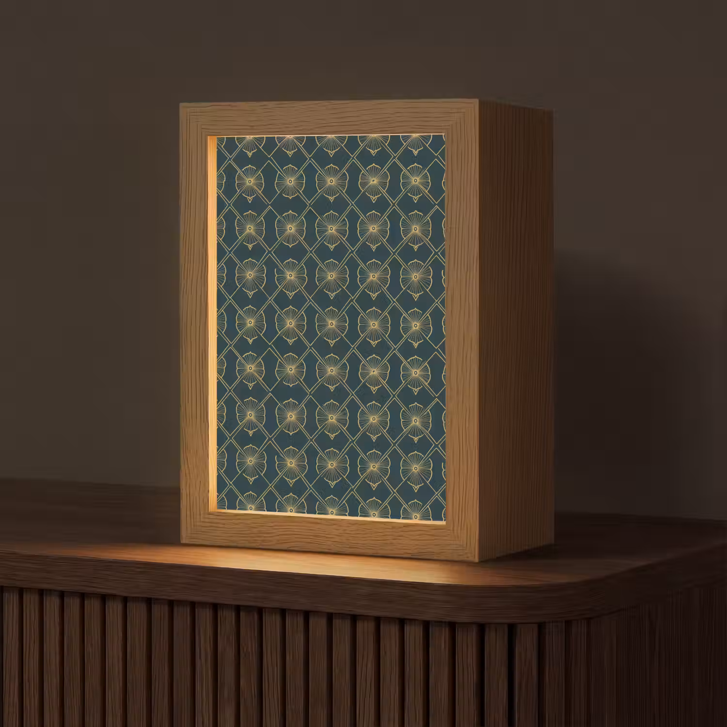Geometrisch - Elegant - Groen Light Box met kabel (Tafellamp) klein 925 -z3d_website
