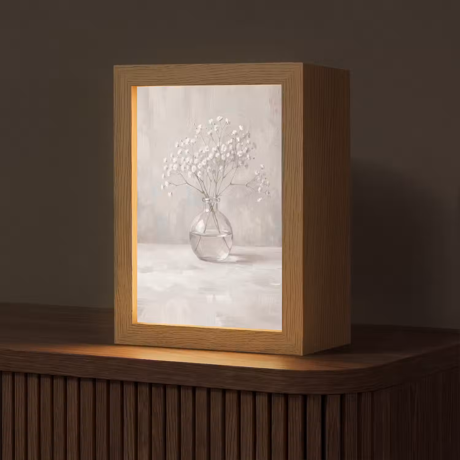 Gipskruid - Vaas - Wit Light Box met kabel (Tafellamp) klein -z3d_website
