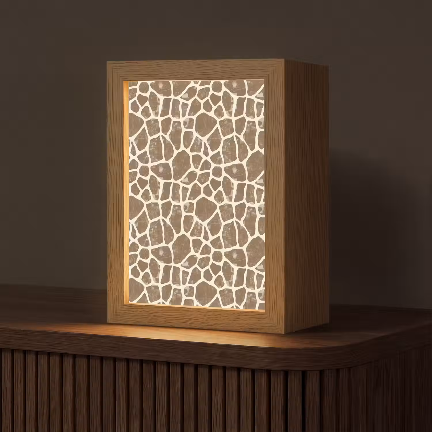 Giraf - Klassiek - Bruin Light Box met kabel (Tafellamp) klein 925 -z3d_website