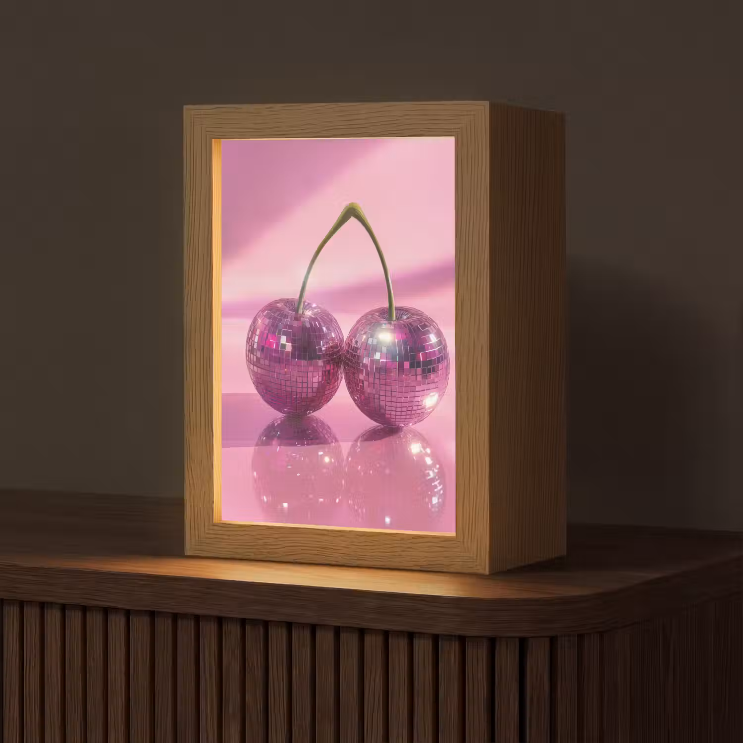 Glitter - Discobol - Roze - Kersen Light Box met kabel (Tafellamp) klein -z3d_website