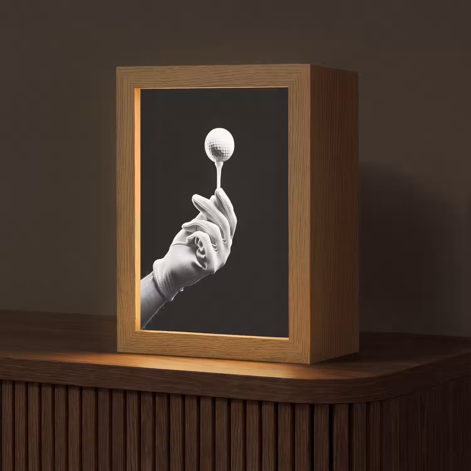 Golfbal - Zwart - Wit Light Box met kabel (Tafellamp) klein -z3d_website