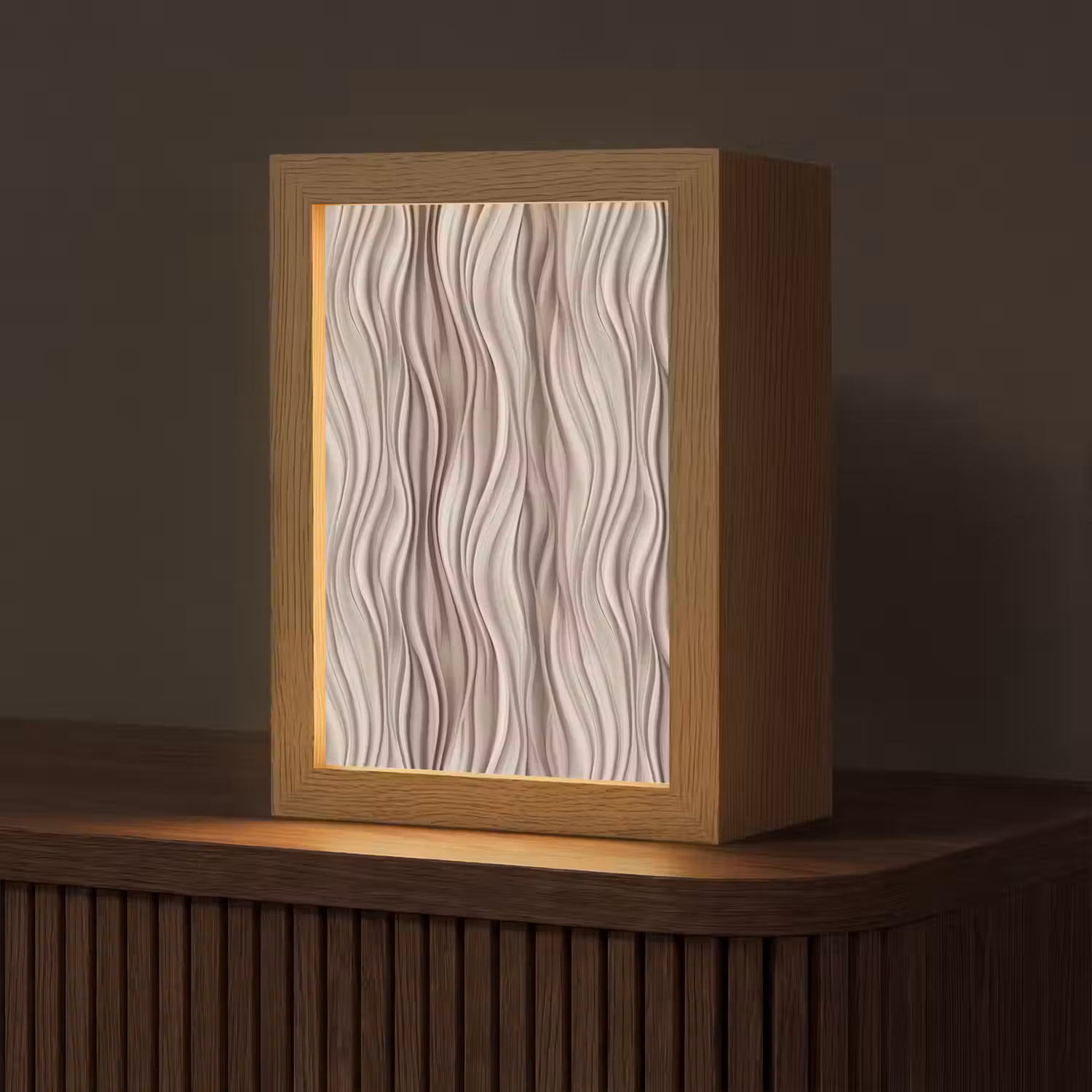 Golven - 3D - Crème Light Box met kabel (Tafellamp) klein 925 -z3d_website