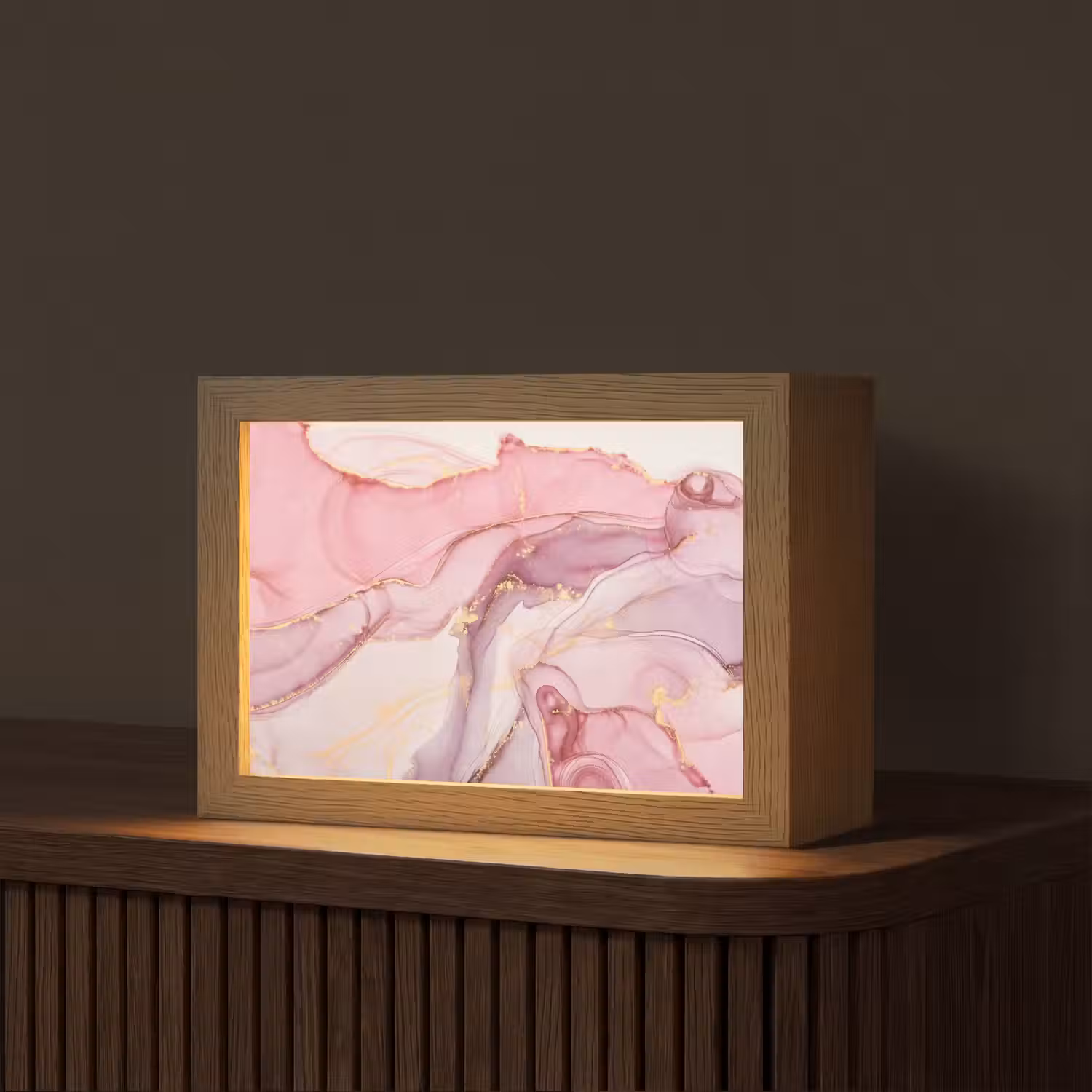 Goud - Marmer - Roze Light Box met kabel (Tafellamp) klein -z3d_website