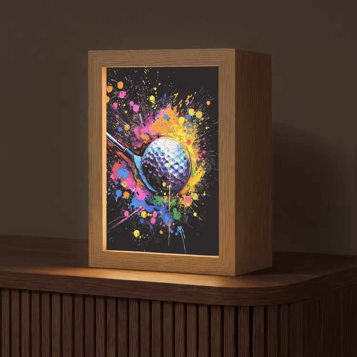 Graffiti - Sport - Golf - Golfclub Light Box met kabel (Tafellamp) klein -z3d_website