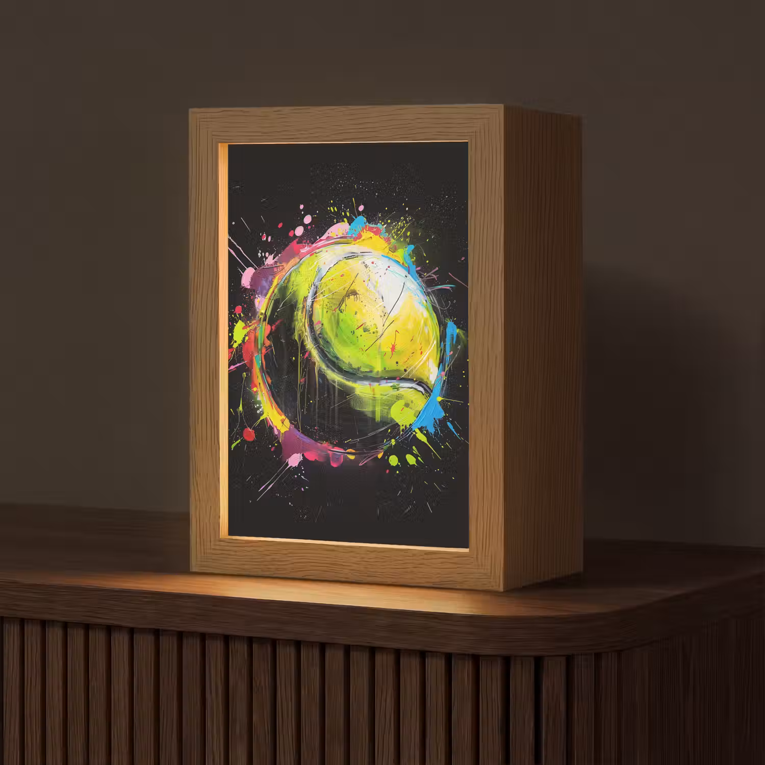 Graffiti - Sport - Tennis - Padel - Bal Light Box met kabel (Tafellamp) klein -z3d_website