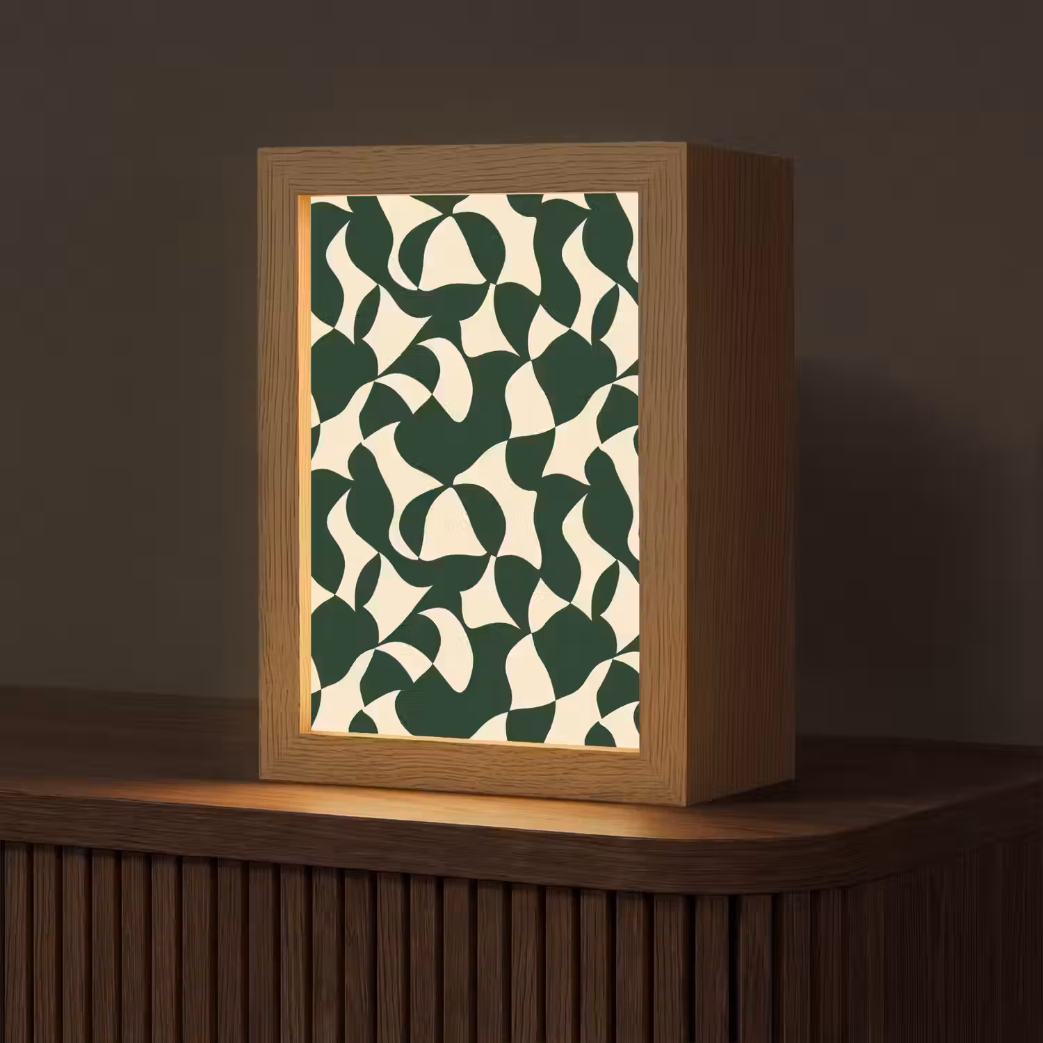 Groen - Organische vlakken - Crème Light Box met kabel (Tafellamp) klein 925 -z3d_website
