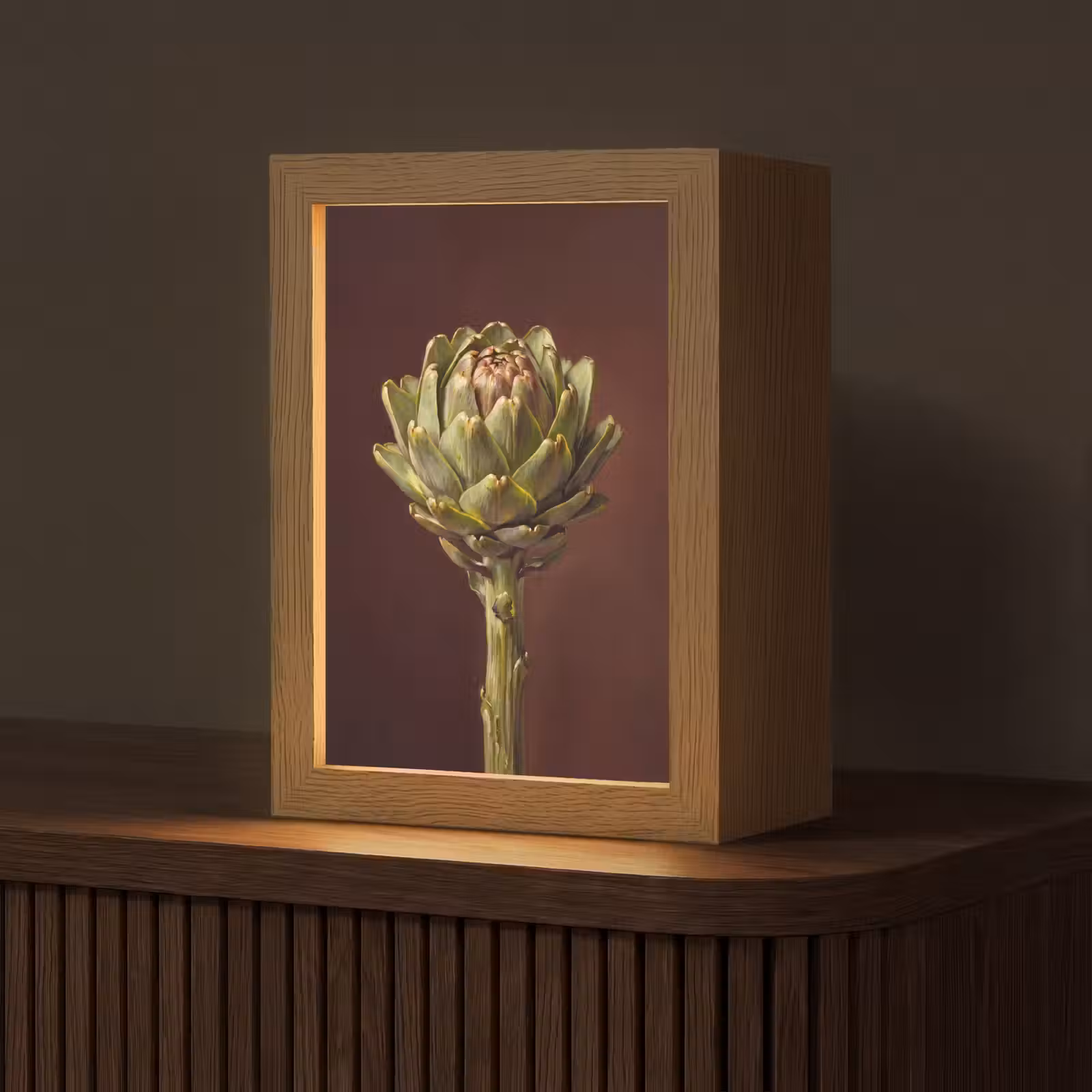 Tafellamp - Groente - Artisjok - Groen - Groente - Artisjok - Groen Light Box met kabel (Tafellamp) klein