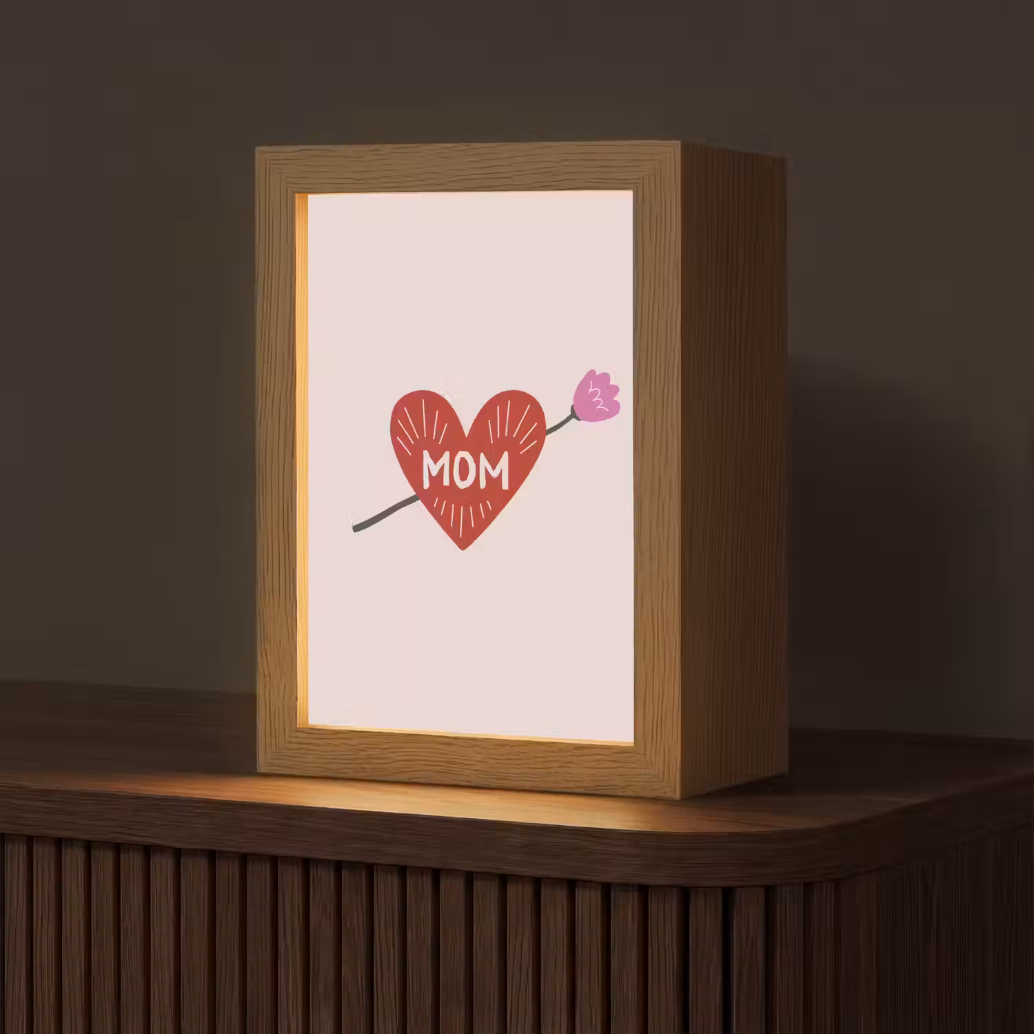 Hart - Rood - Bloem - Moeder Light Box met kabel (Tafellamp) klein -z3d_website