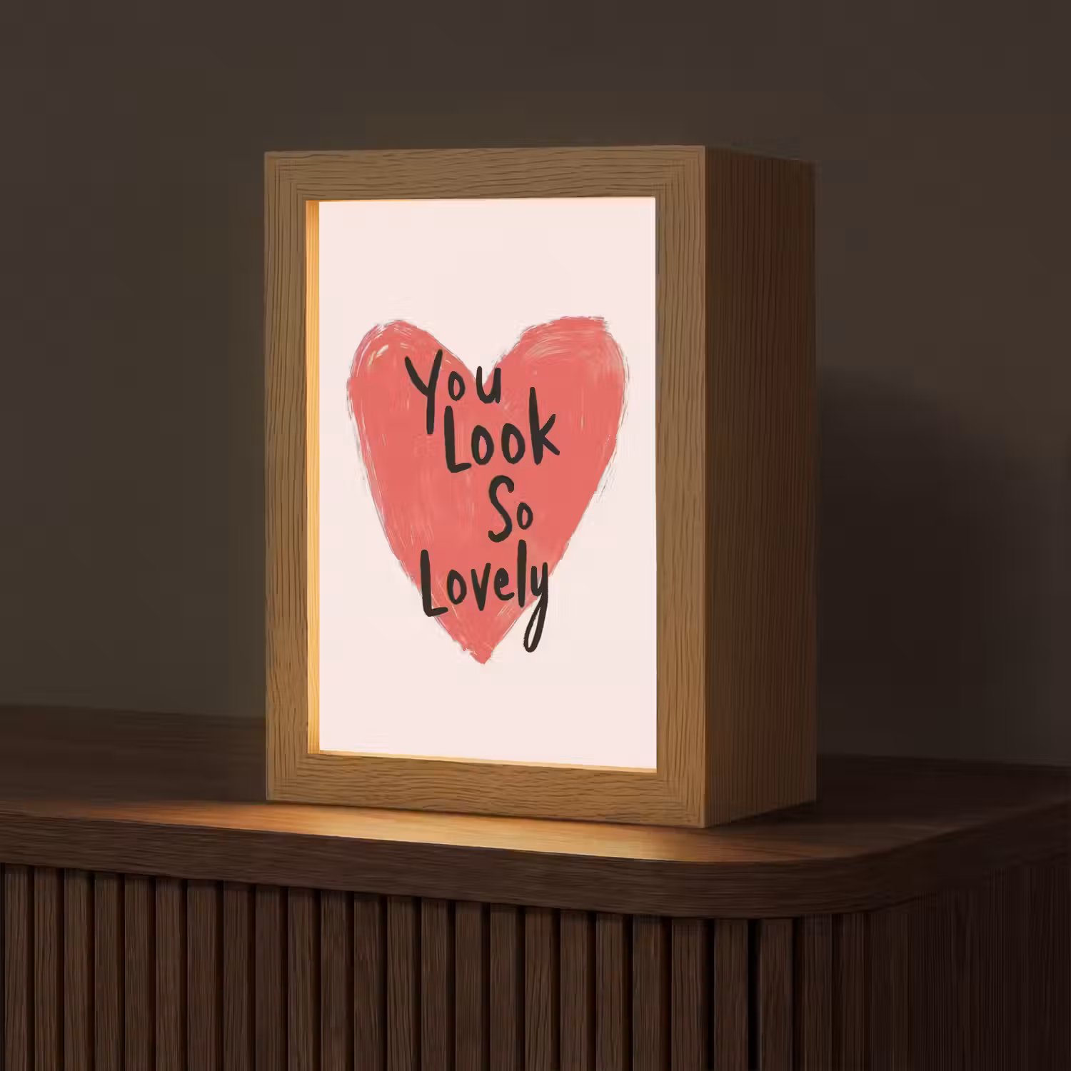 Hart - Rood - Valentijn Light Box met kabel (Tafellamp) klein -z3d_website