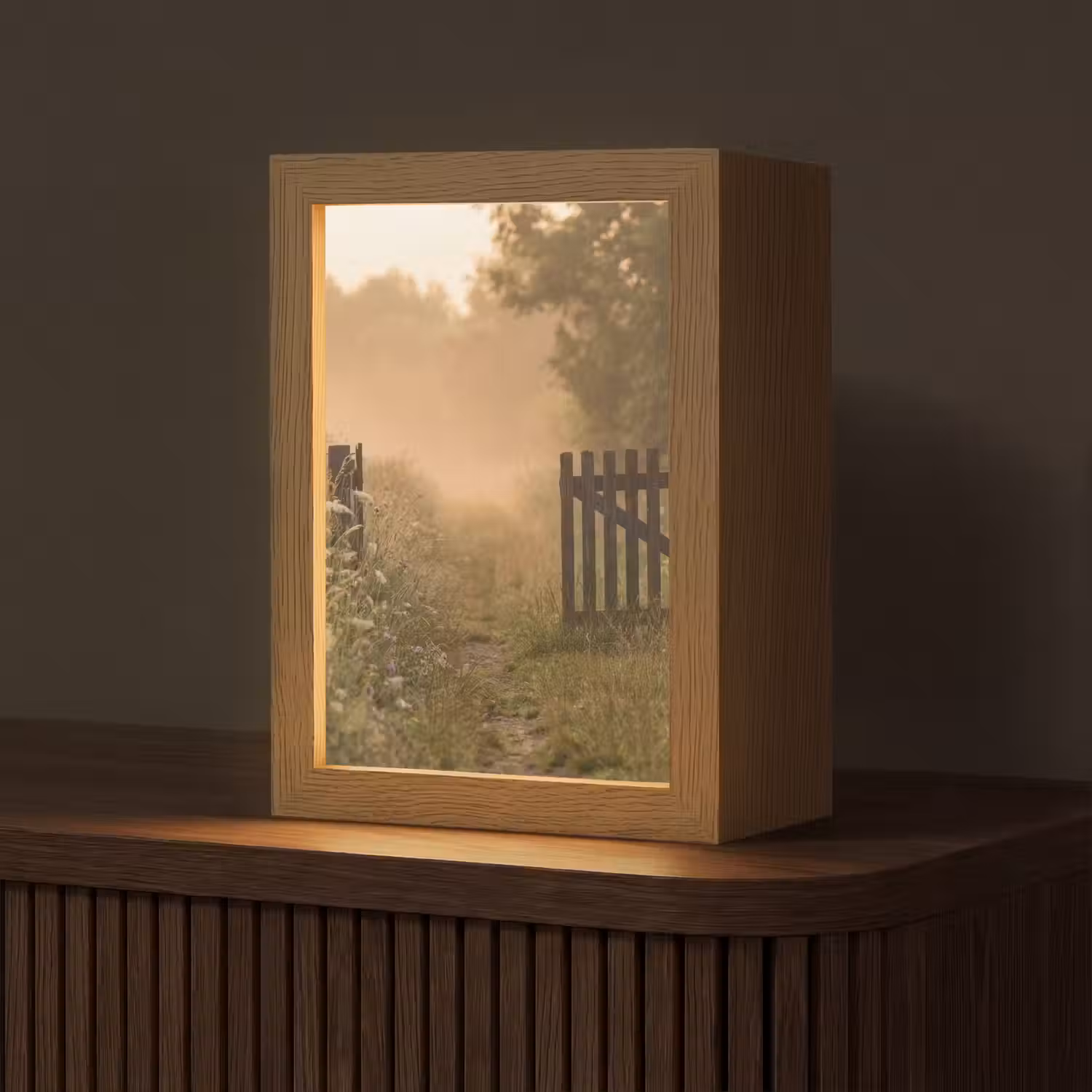 Hek - Natuur - Mist - Veld Light Box met kabel (Tafellamp) klein -z3d_website