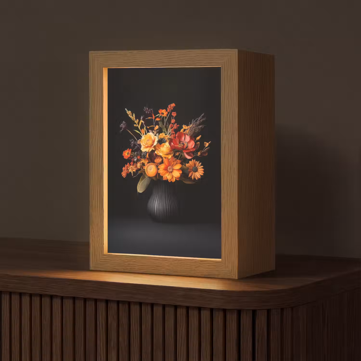 Herfst - Boeket - Oranje Light Box met kabel (Tafellamp) klein -z3d_website