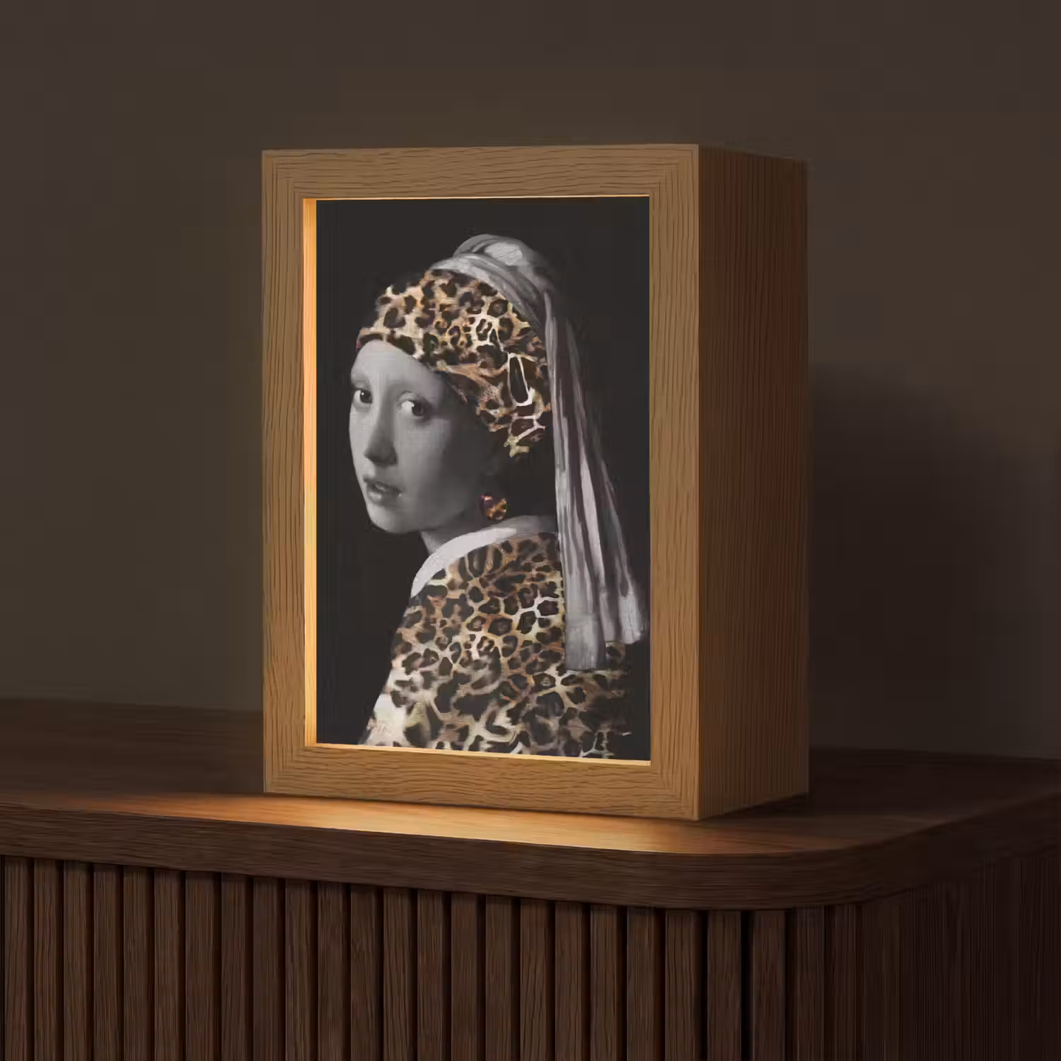 Het meisje met de parel - Johannes Vermeer - Panterprint Light Box met kabel (Tafellamp) klein -z3d_website