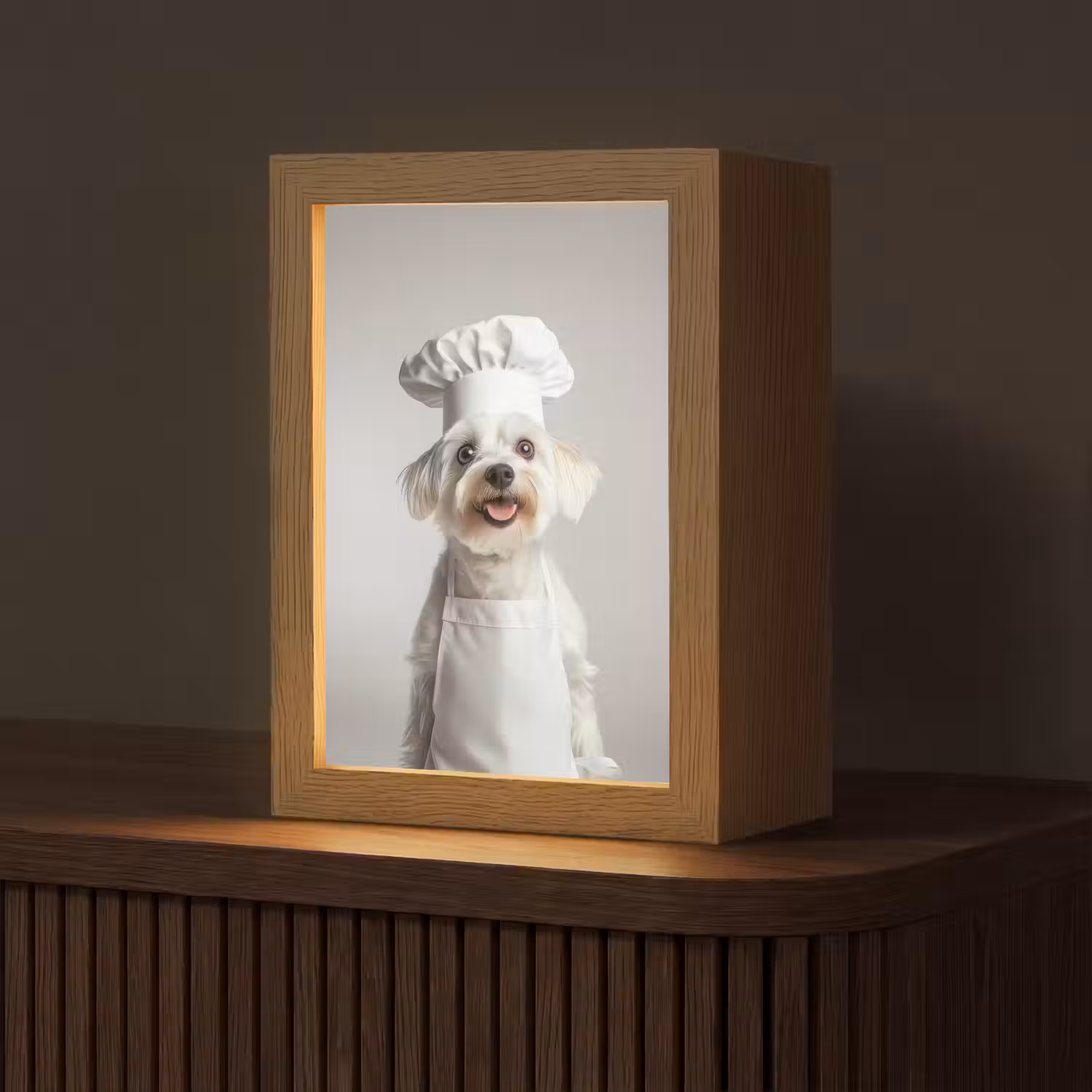 Hond - Wit - Kok Light Box met kabel (Tafellamp) klein -z3d_website