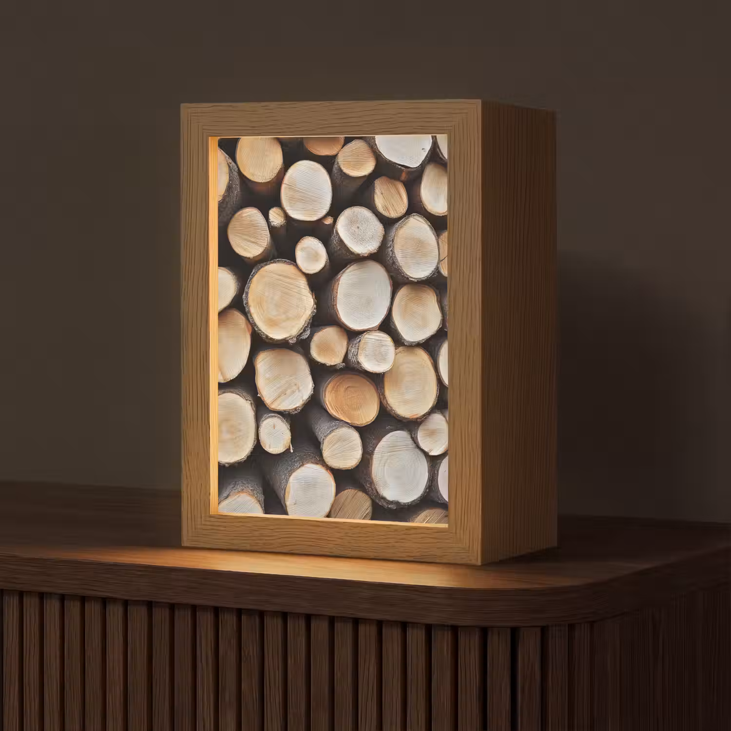 Hout - Boomstammen - Textuur Light Box met kabel (Tafellamp) klein -z3d_website