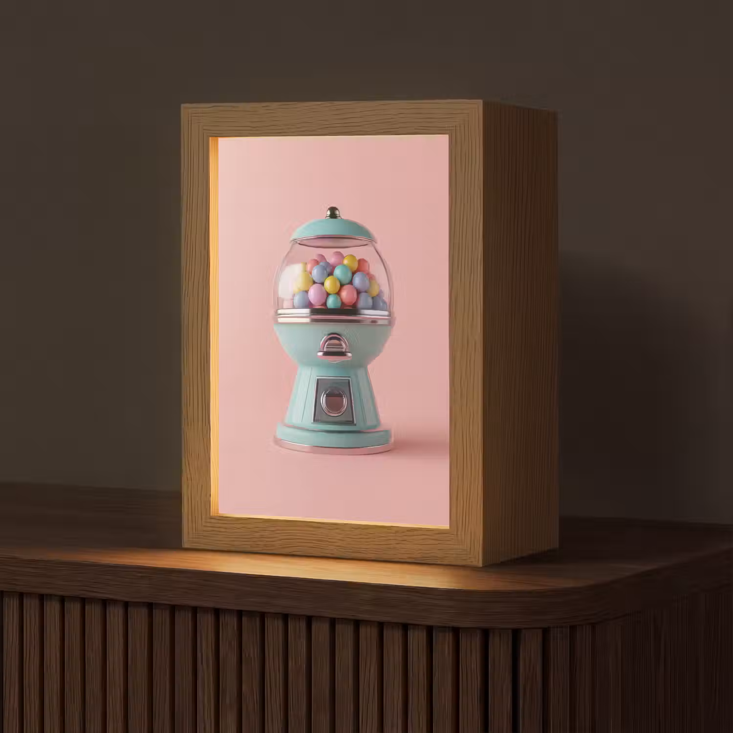 Kauwgom - Retro - Snoep - Roze Light Box met kabel (Tafellamp) klein -z3d_website