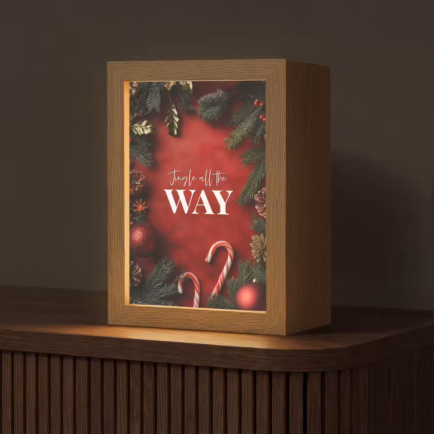 Kerst - Quote - Rood - Kerstballen Light Box met kabel (Tafellamp) klein -z3d_website