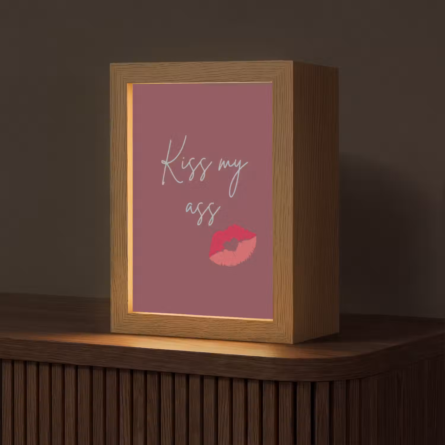 Kiss my ass - Lip - Bordeaux Light Box met kabel (Tafellamp) klein -z3d_website